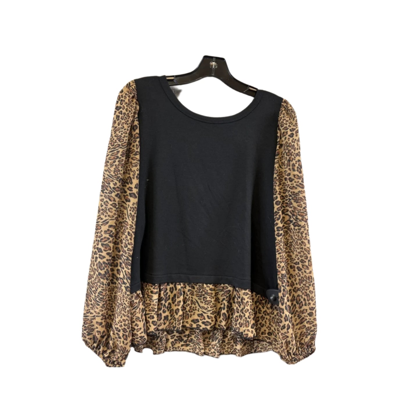 Top Long Sleeve By Kim & Cami In Animal Print, Size: M