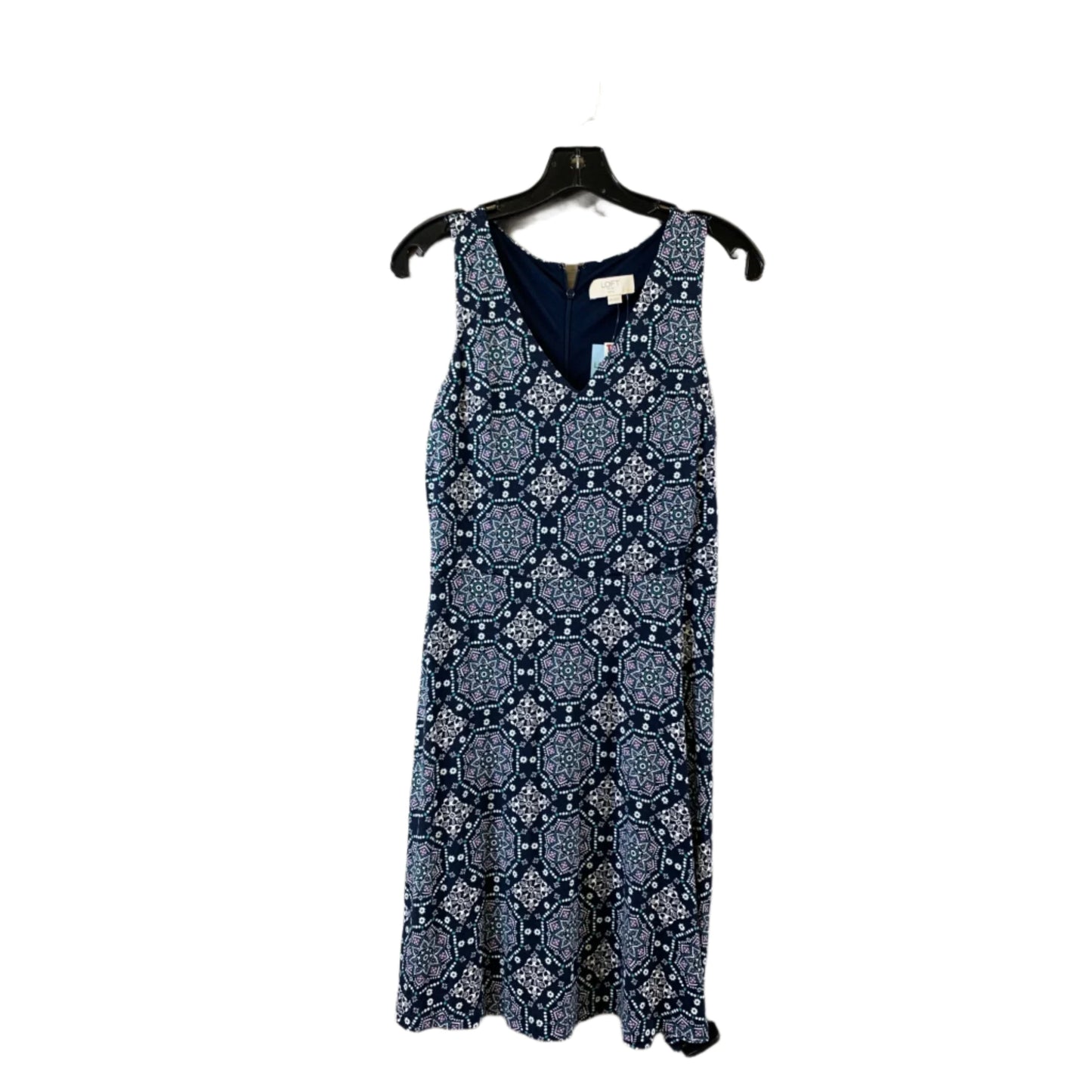 Dress Casual Midi By Loft In Blue & White, Size: Xsp