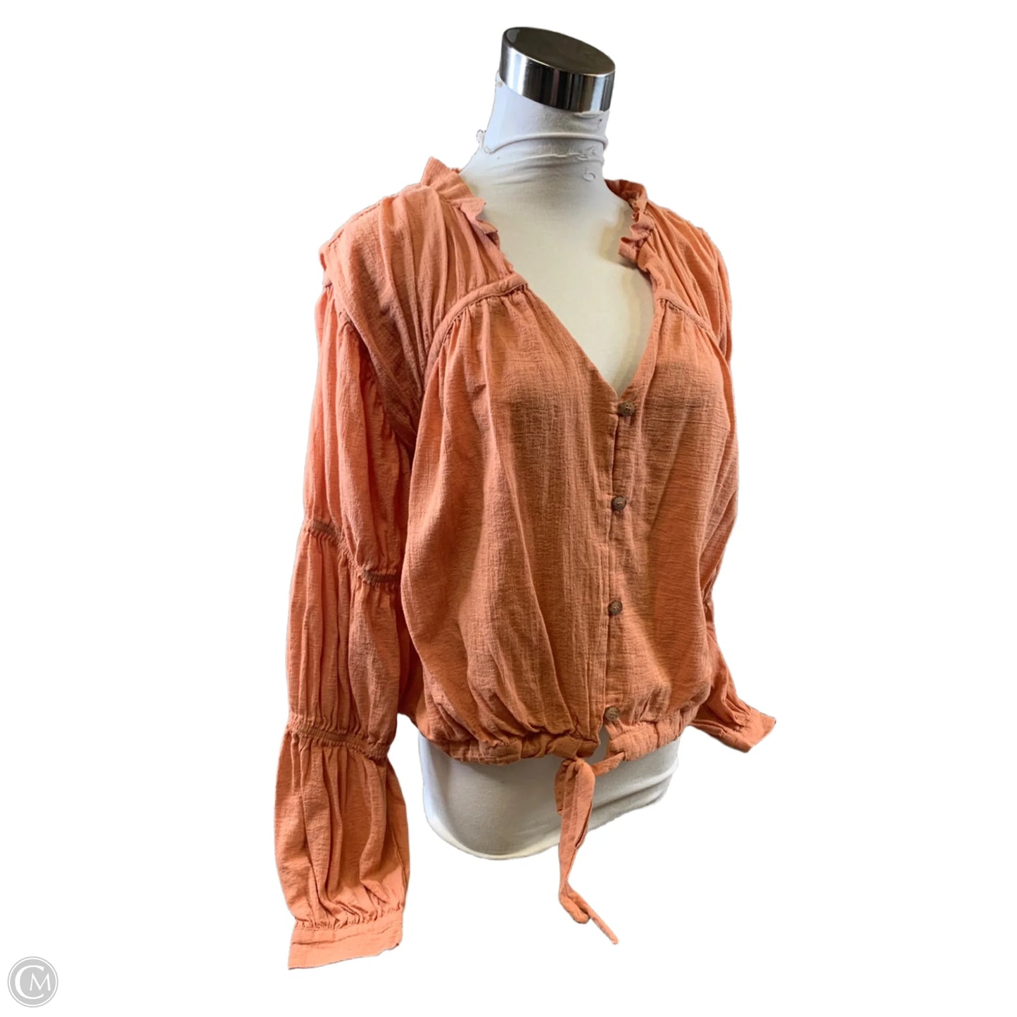 Top Long Sleeve By Clothes Mentor In Orange, Size: M