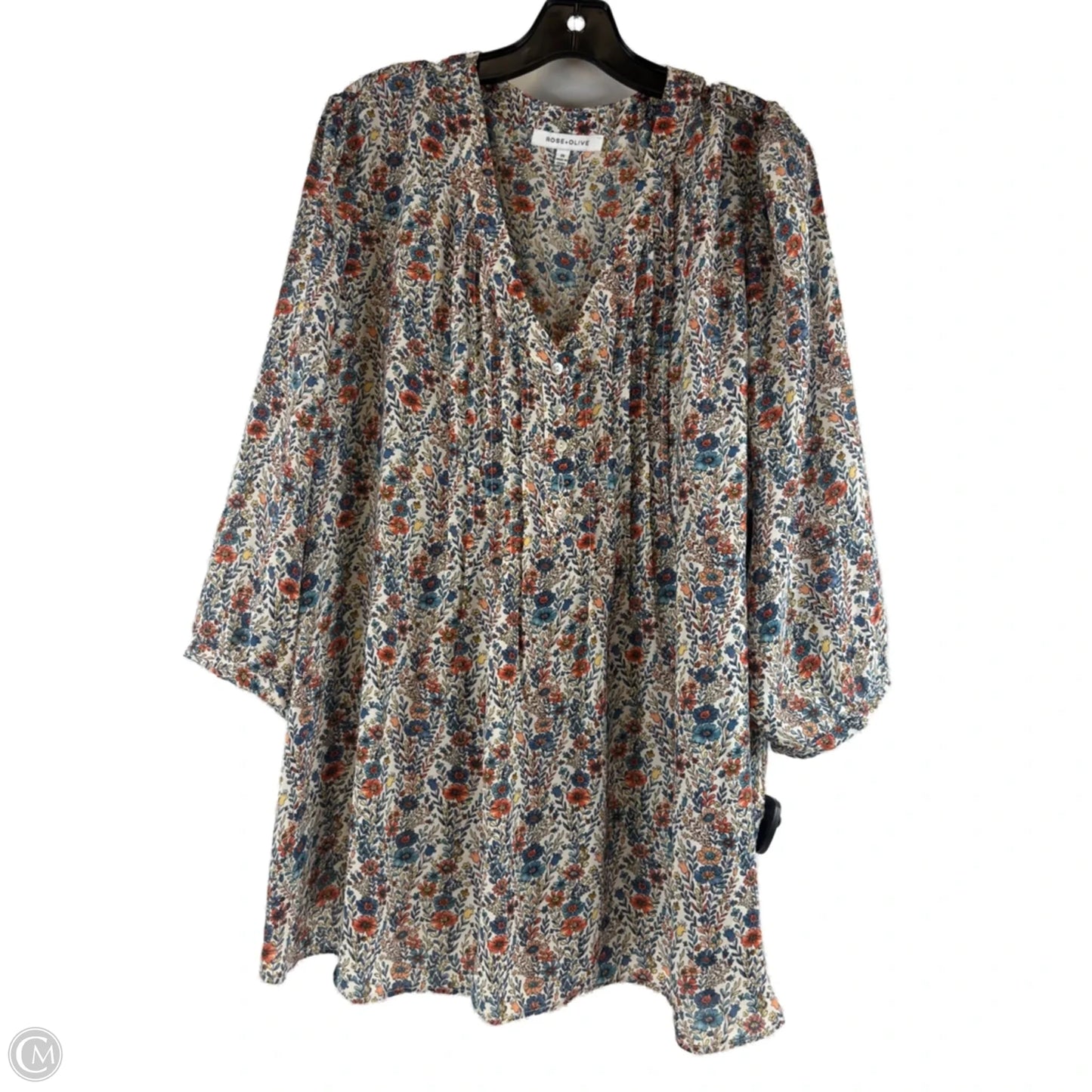 Top Long Sleeve By Rose And Olive In Floral Print, Size: 3x