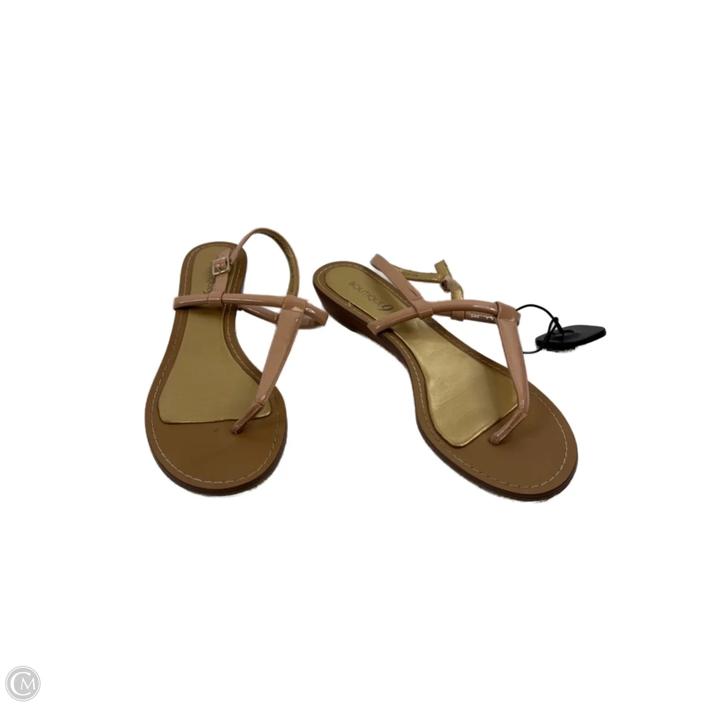 Sandals Flats By Clothes Mentor In Tan, Size: 9.5