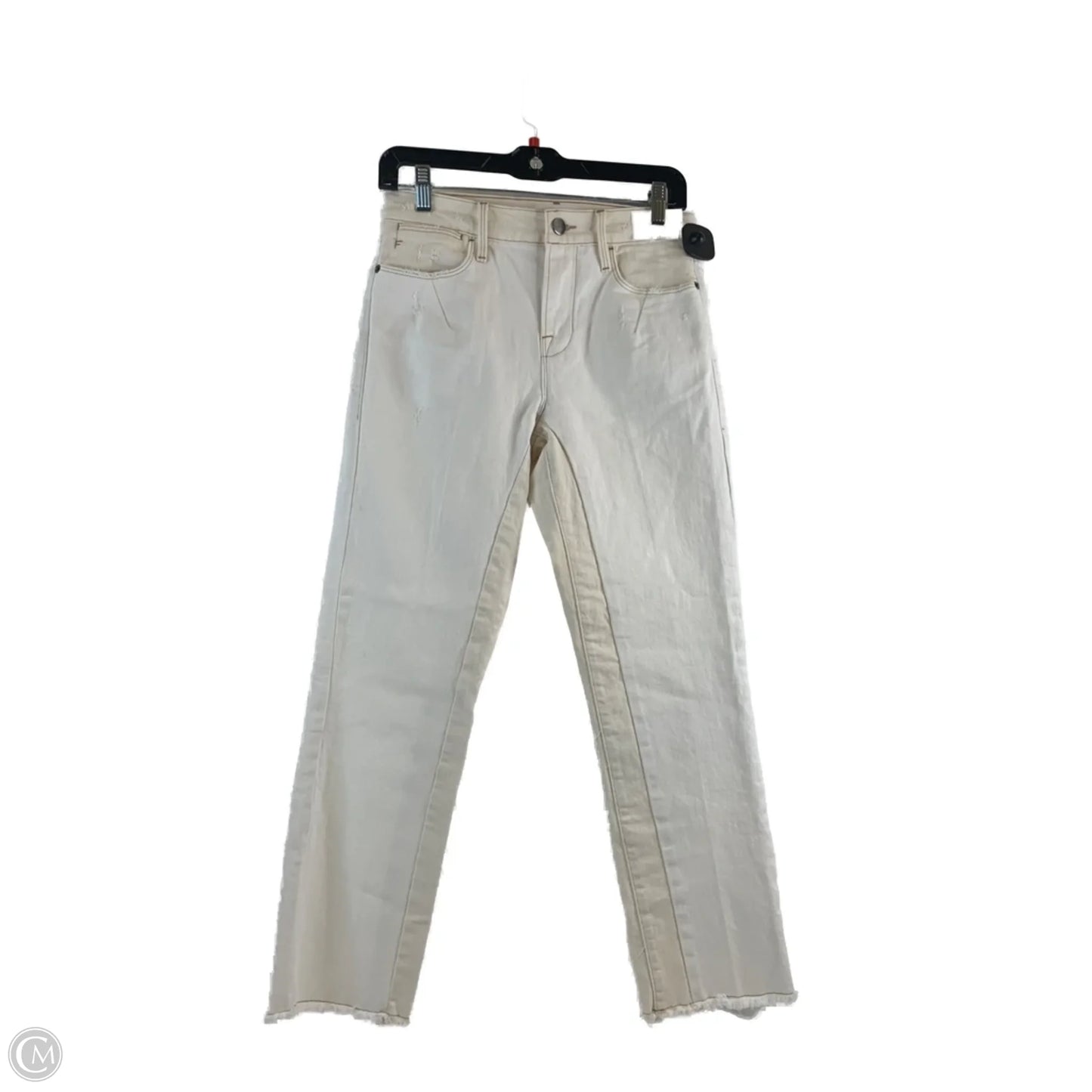 Jeans Straight By Frame In Cream, Size: 4