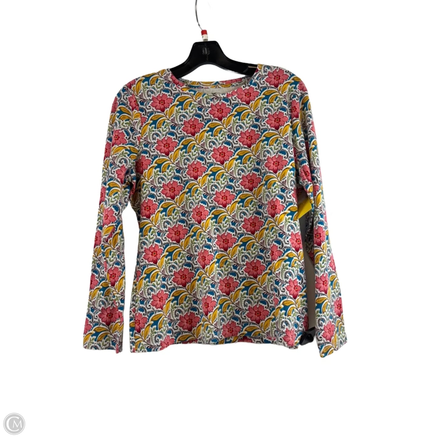 Top Long Sleeve Basic By Talbots In Blue & Yellow, Size: Lp