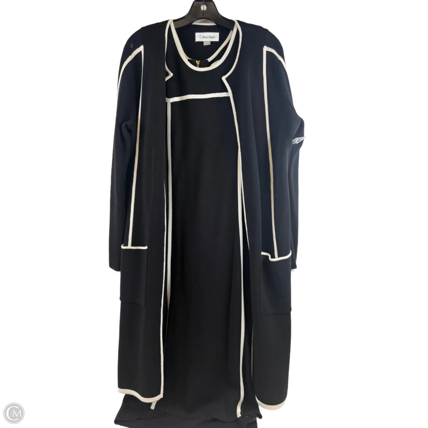 Dress Set 2pc By Calvin Klein In Black & White, Size: L