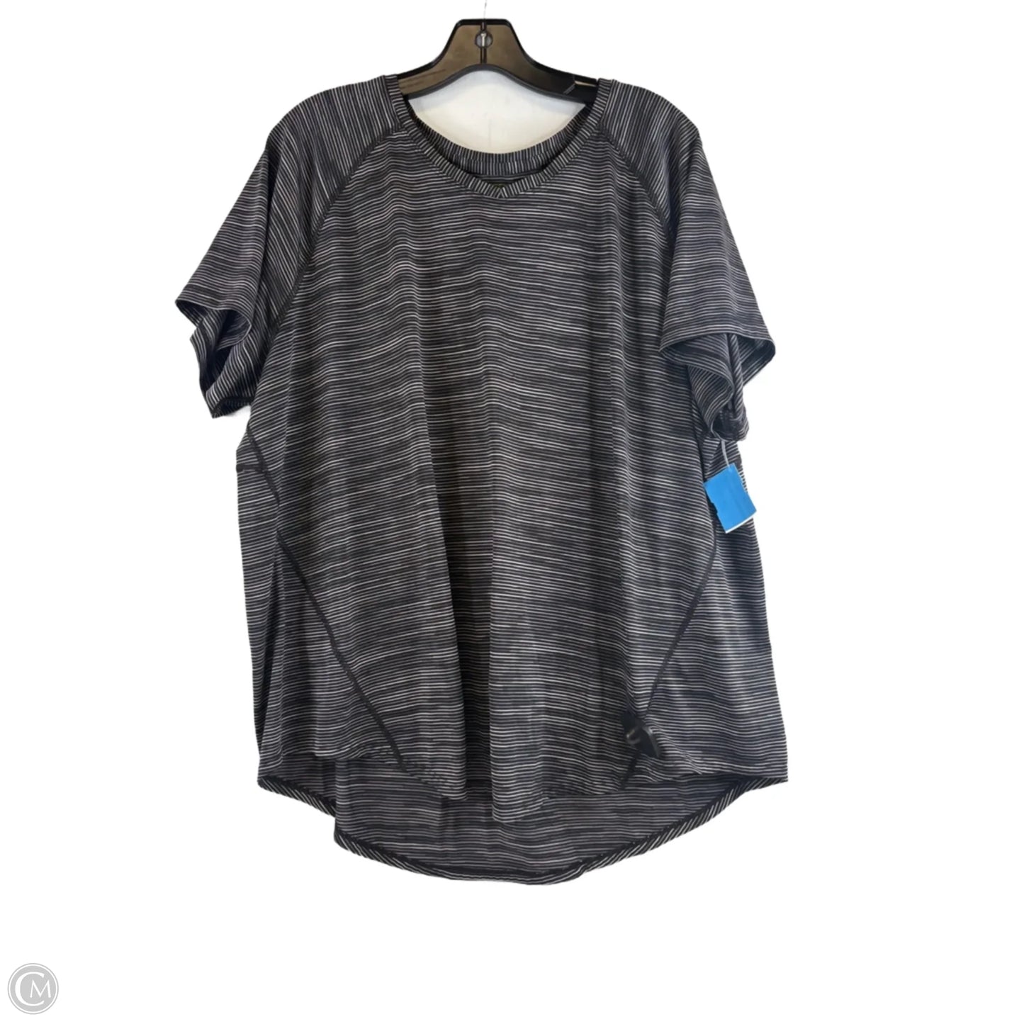 Athletic Top Short Sleeve By Tek Gear In Striped Pattern, Size: 2x