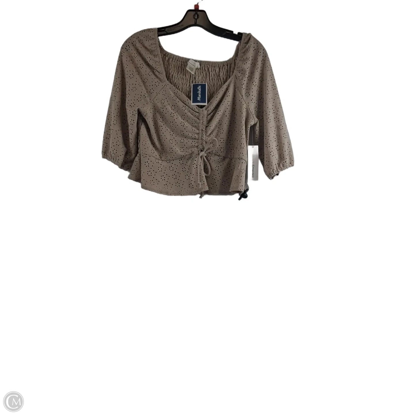 Top Short Sleeve By Urban Romantics In Tan, Size: L