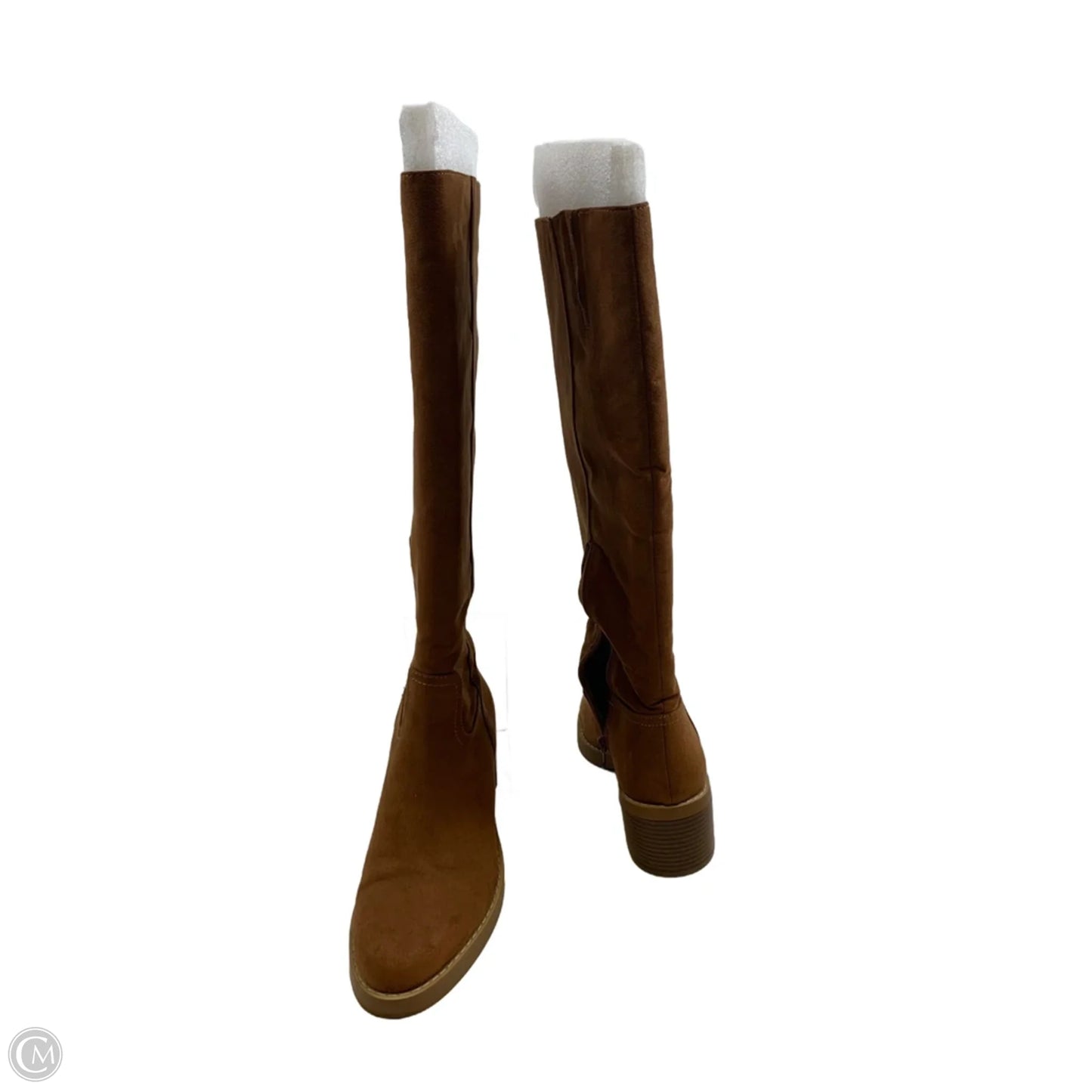 Boots Knee Heels By Loft In Tan, Size: 9