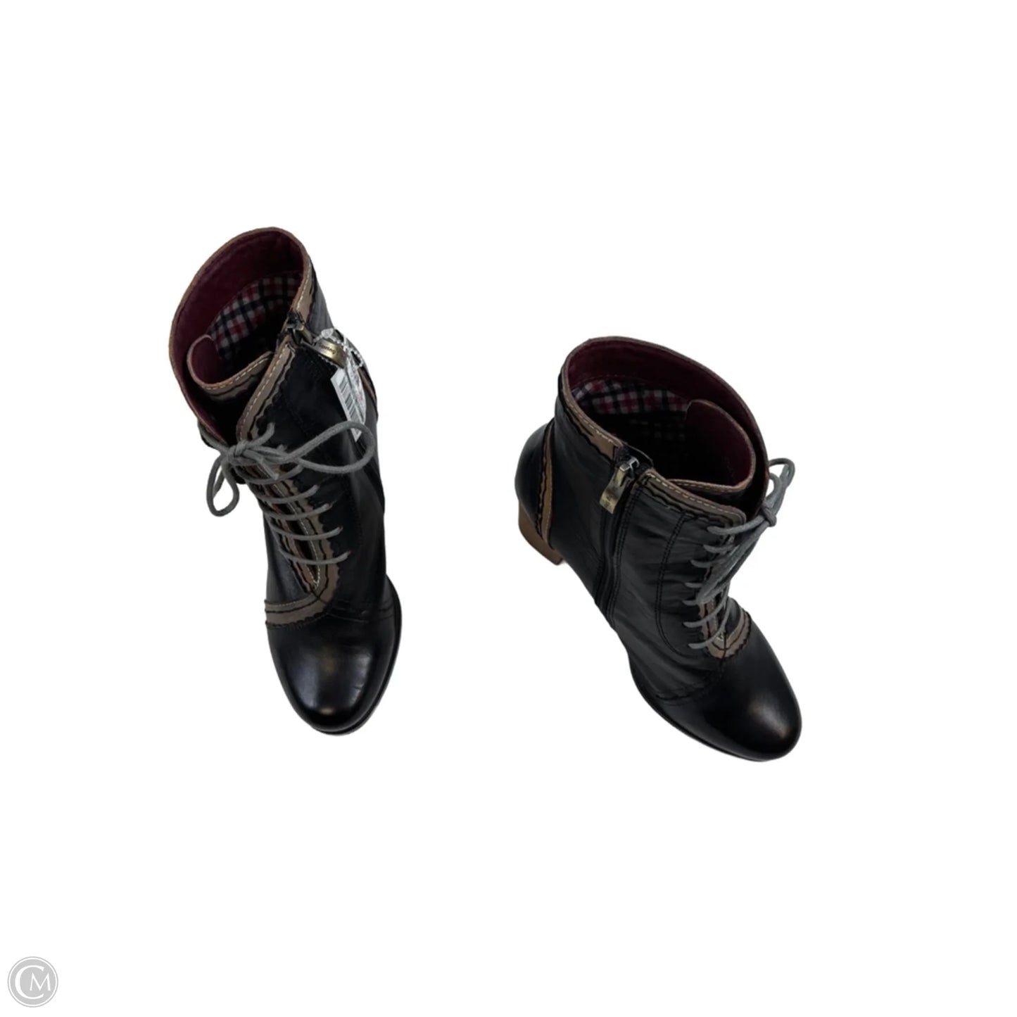 Boots Mid-calf Heels By Clothes Mentor In Black & Tan, Size: 7.5