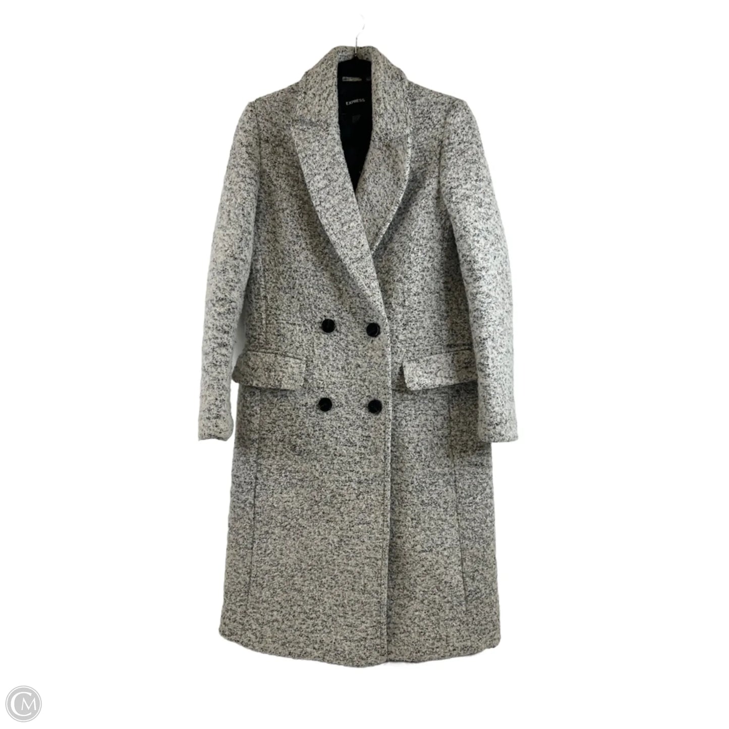 Coat Other By Express In Black & White, Size: Xs