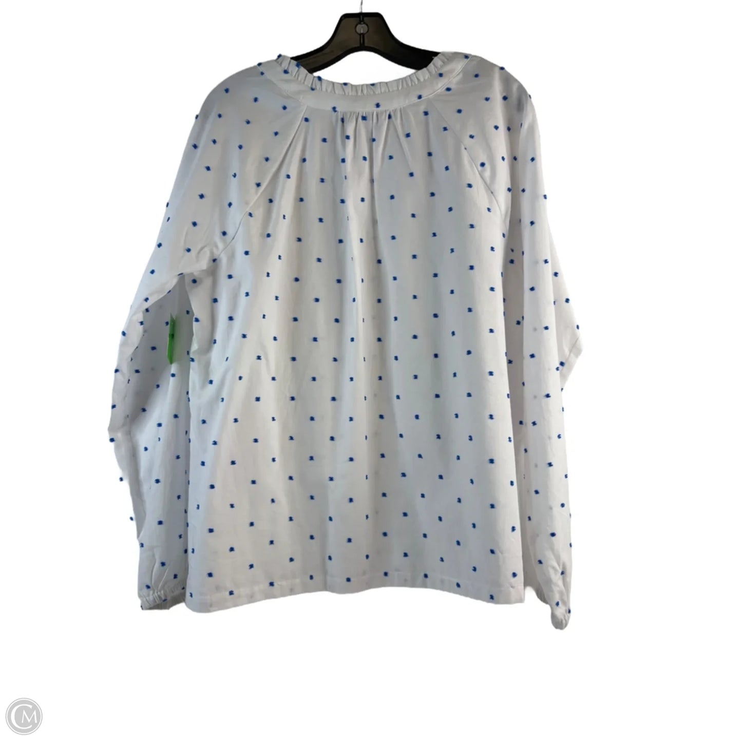 Top Long Sleeve By Croft And Barrow In Blue & White, Size: L