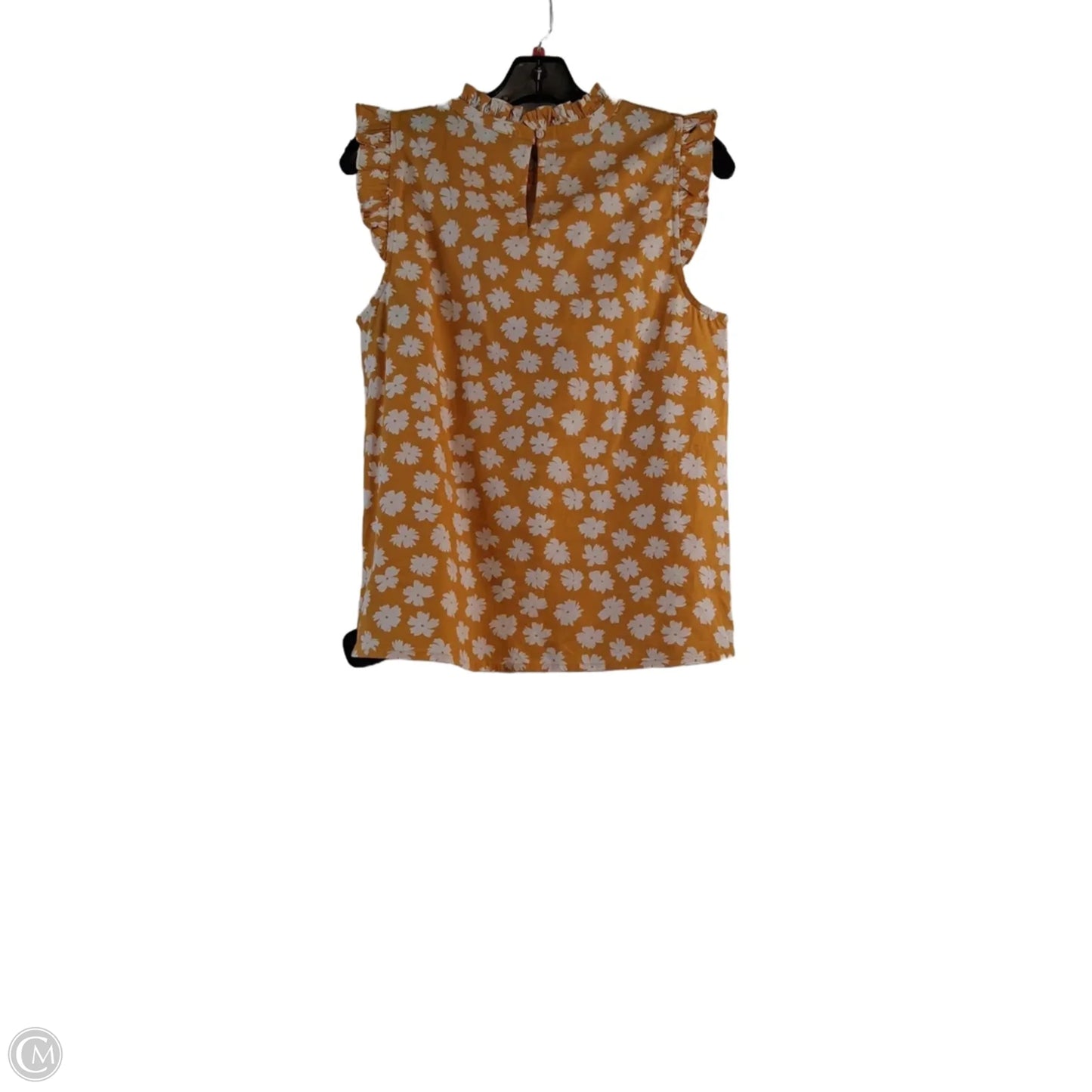 Top Short Sleeve Basic By J. Crew In White & Yellow, Size: S