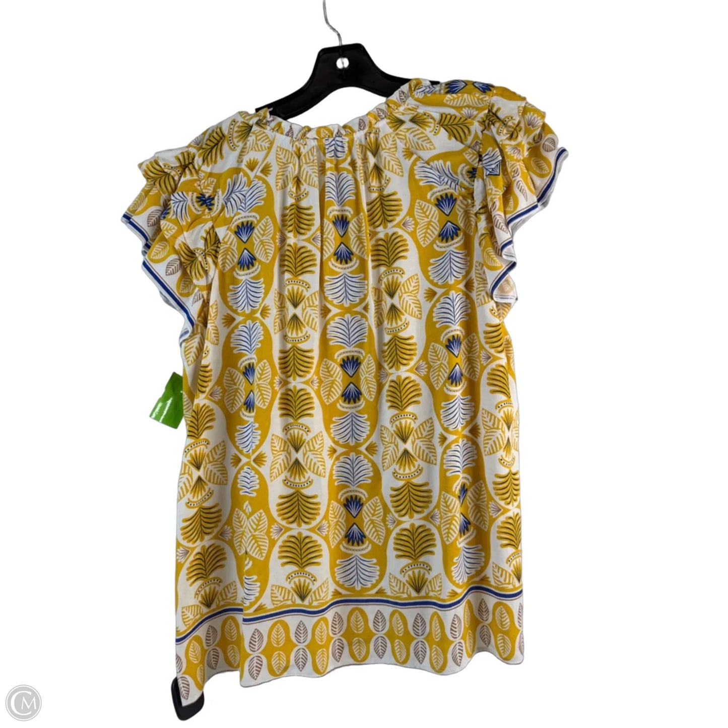 Top Short Sleeve By Rose And Olive In Blue & Yellow, Size: M