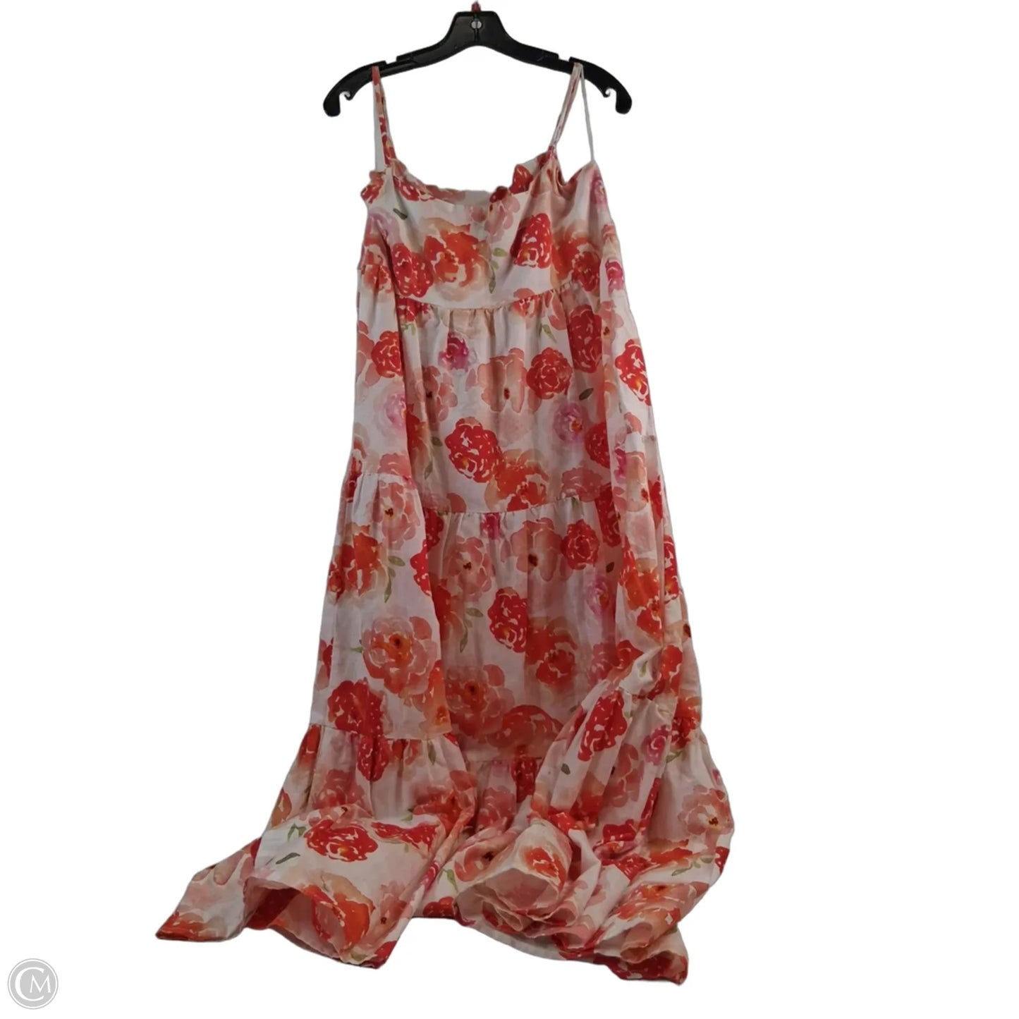 Dress Casual Maxi By Clothes Mentor In Orange & White, Size: S