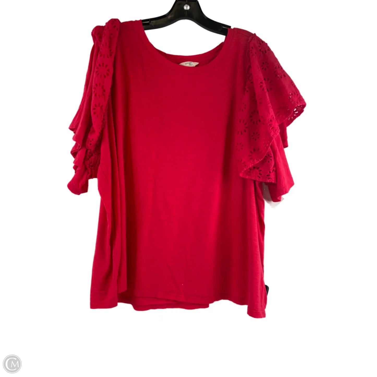 Top Short Sleeve By Terra & Sky In Red, Size: 2x