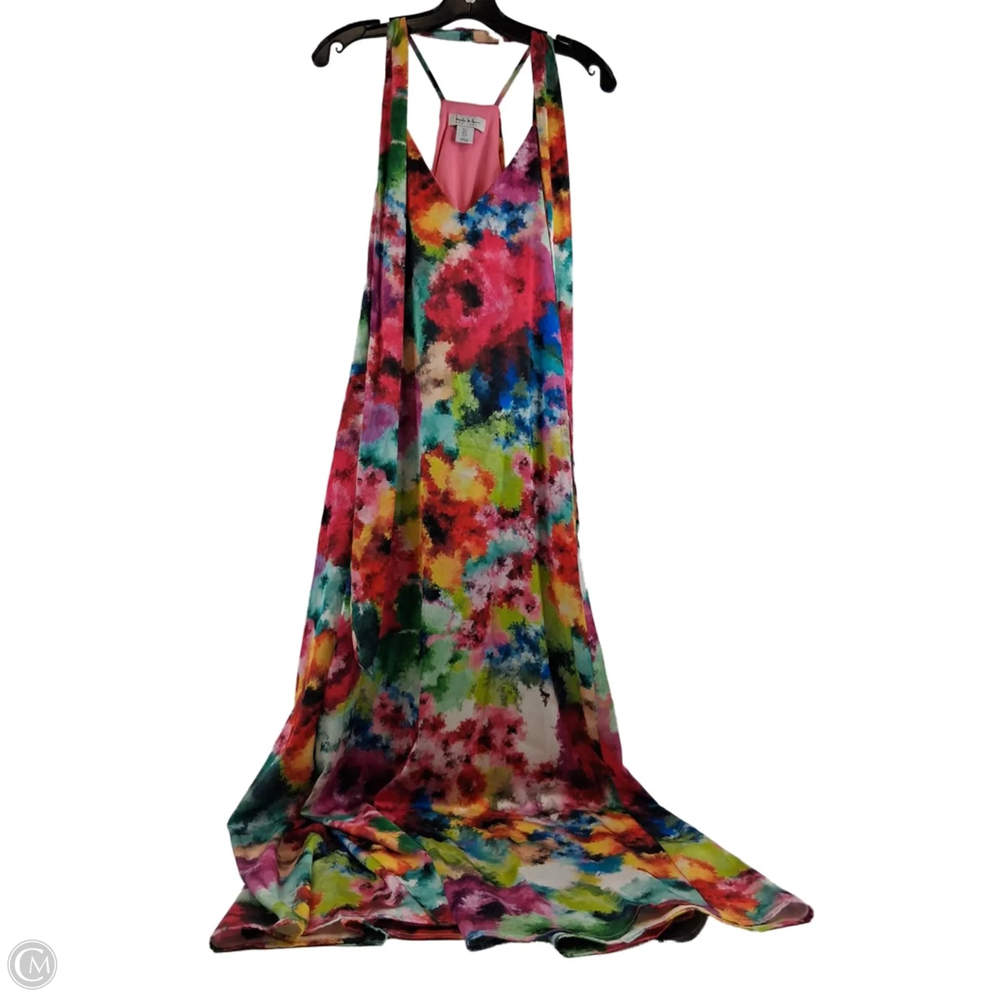 Dress Casual Maxi By Nicole Miller In Green & Pink, Size: S