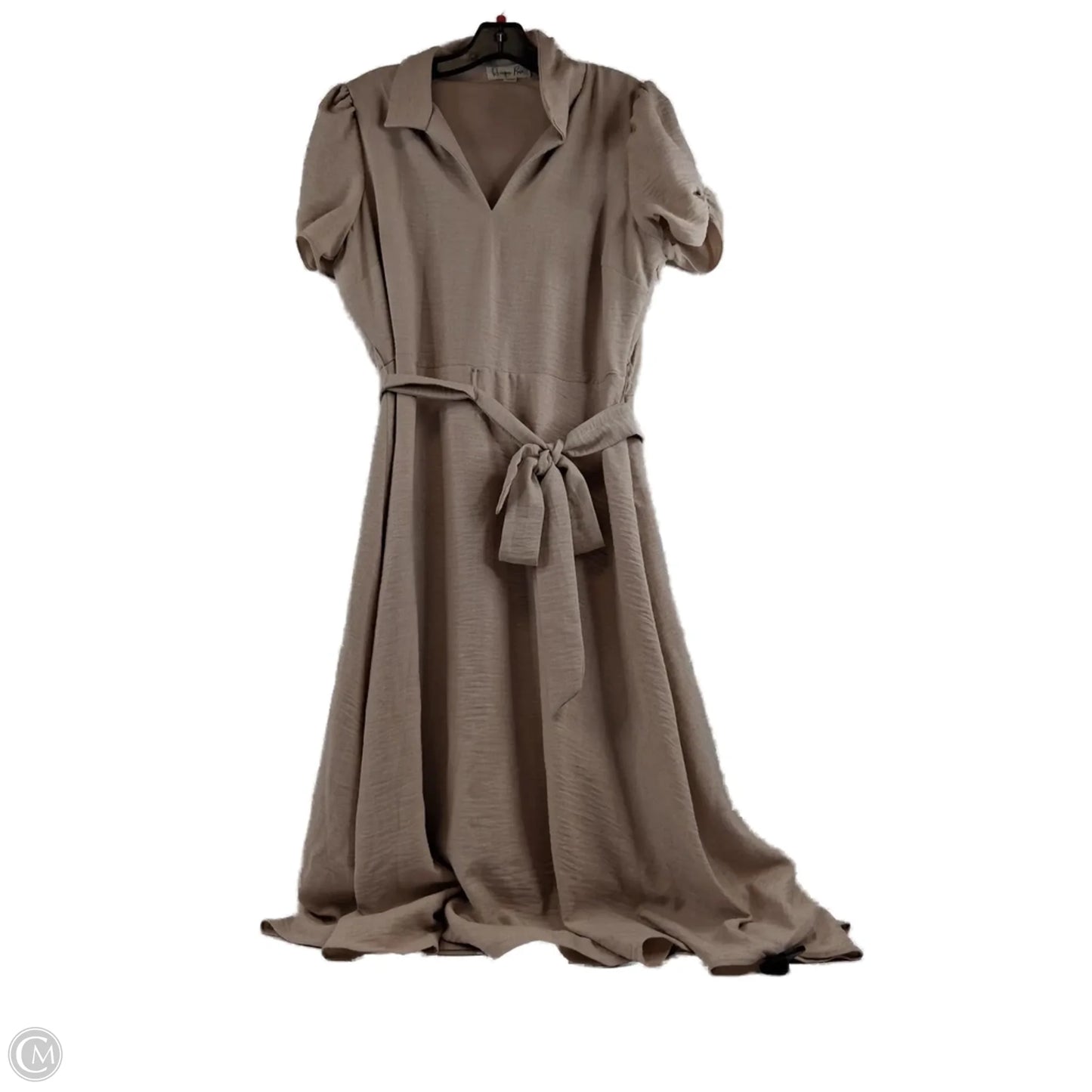 Dress Casual Midi By Clothes Mentor In Tan, Size: Xl