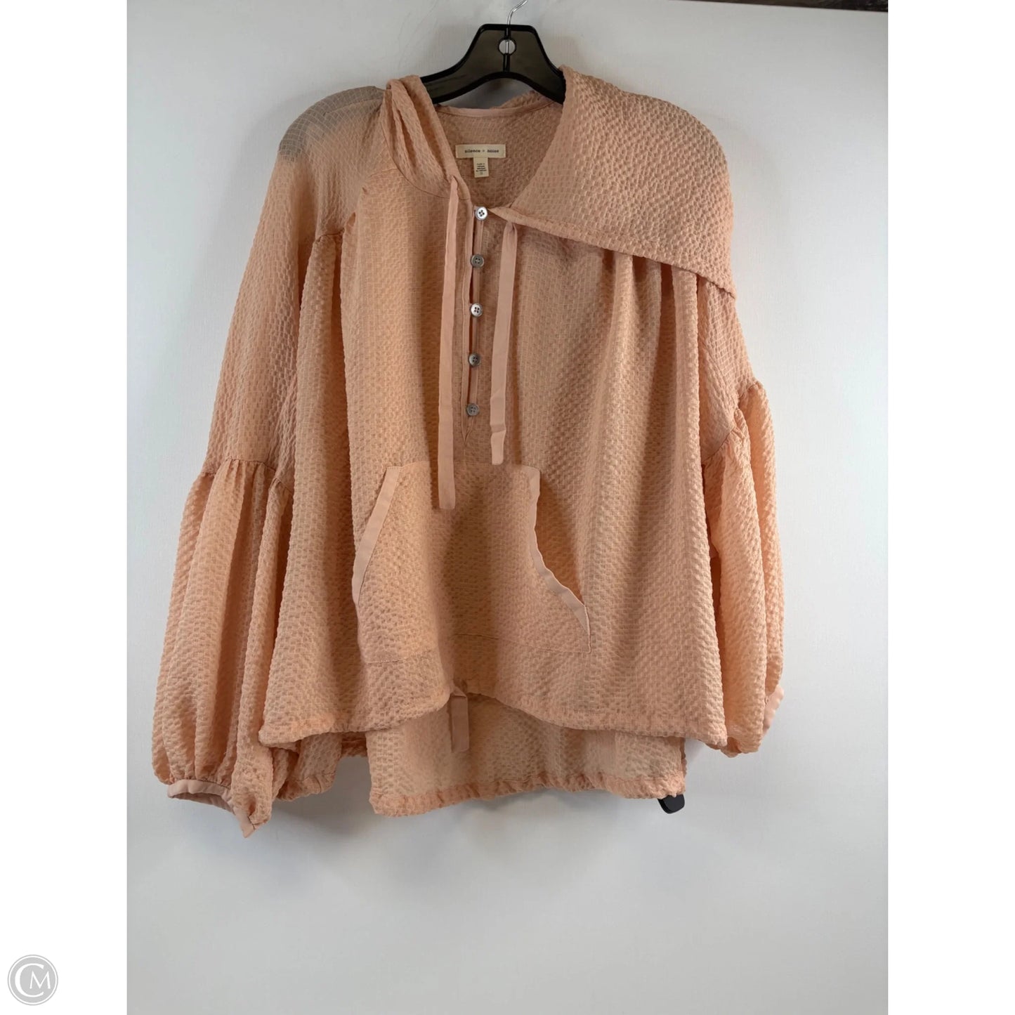 Top Long Sleeve By Silence And Noise In Peach, Size: S