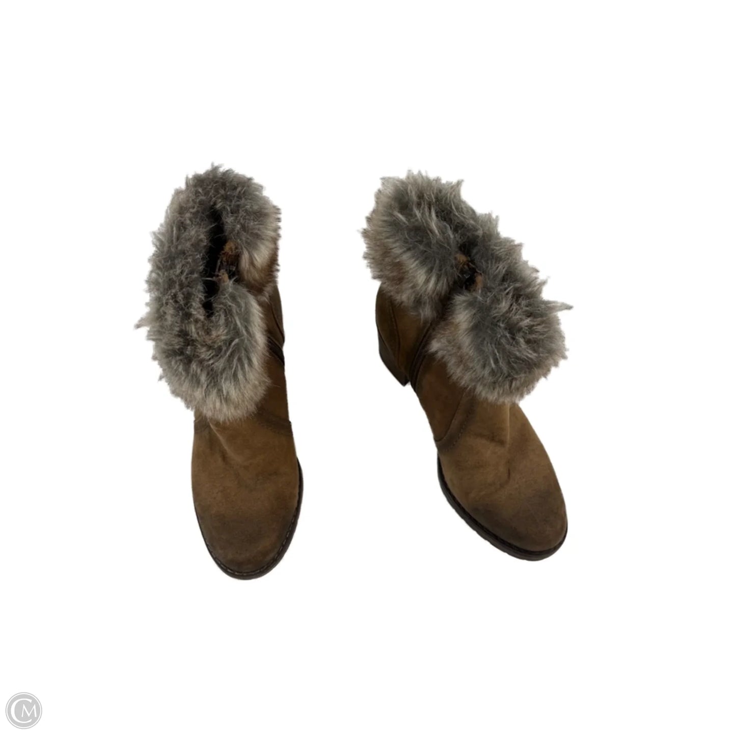 Boots Ankle Heels By Cmf In Brown, Size: 7.5