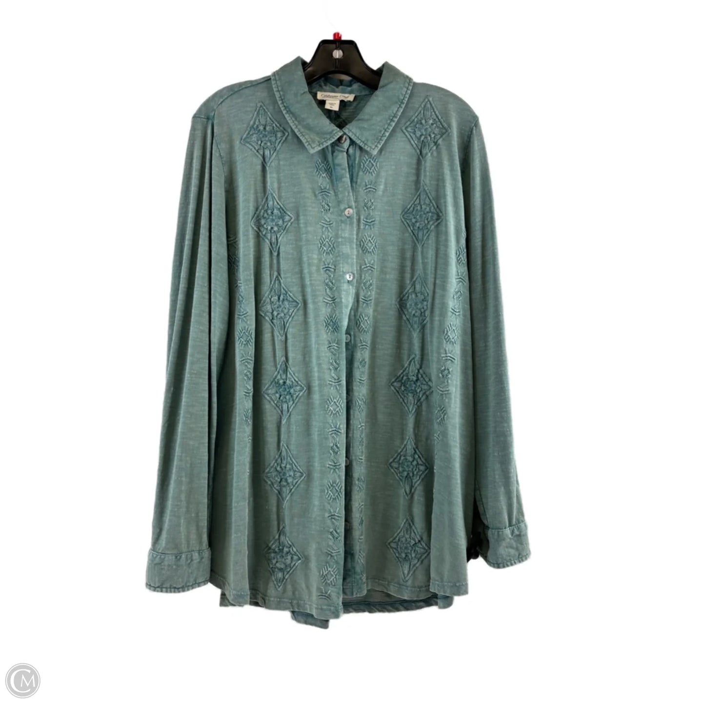 Top Long Sleeve By Coldwater Creek In Green, Size: Xl