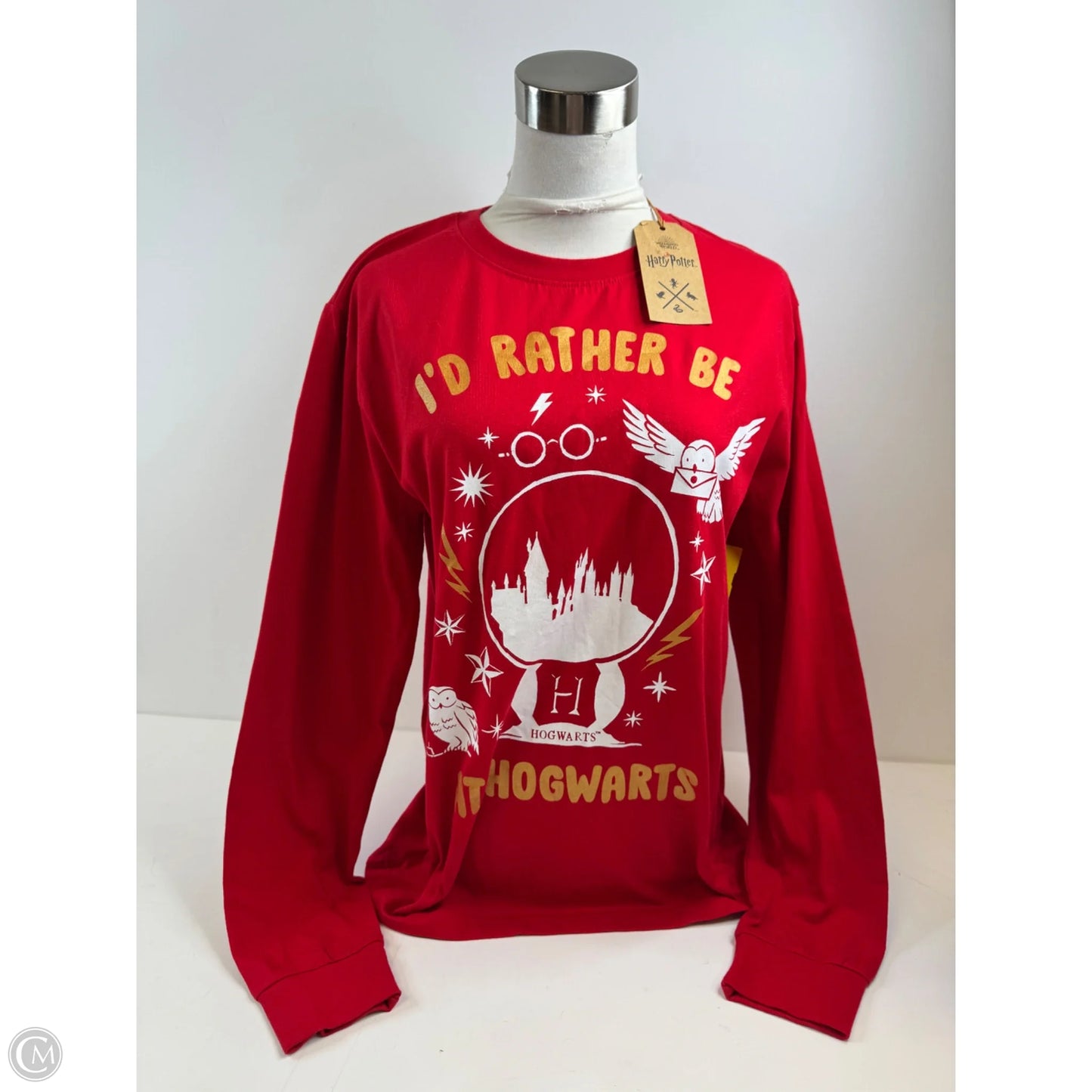 Top Long Sleeve By Clothes Mentor In Red & White, Size: M