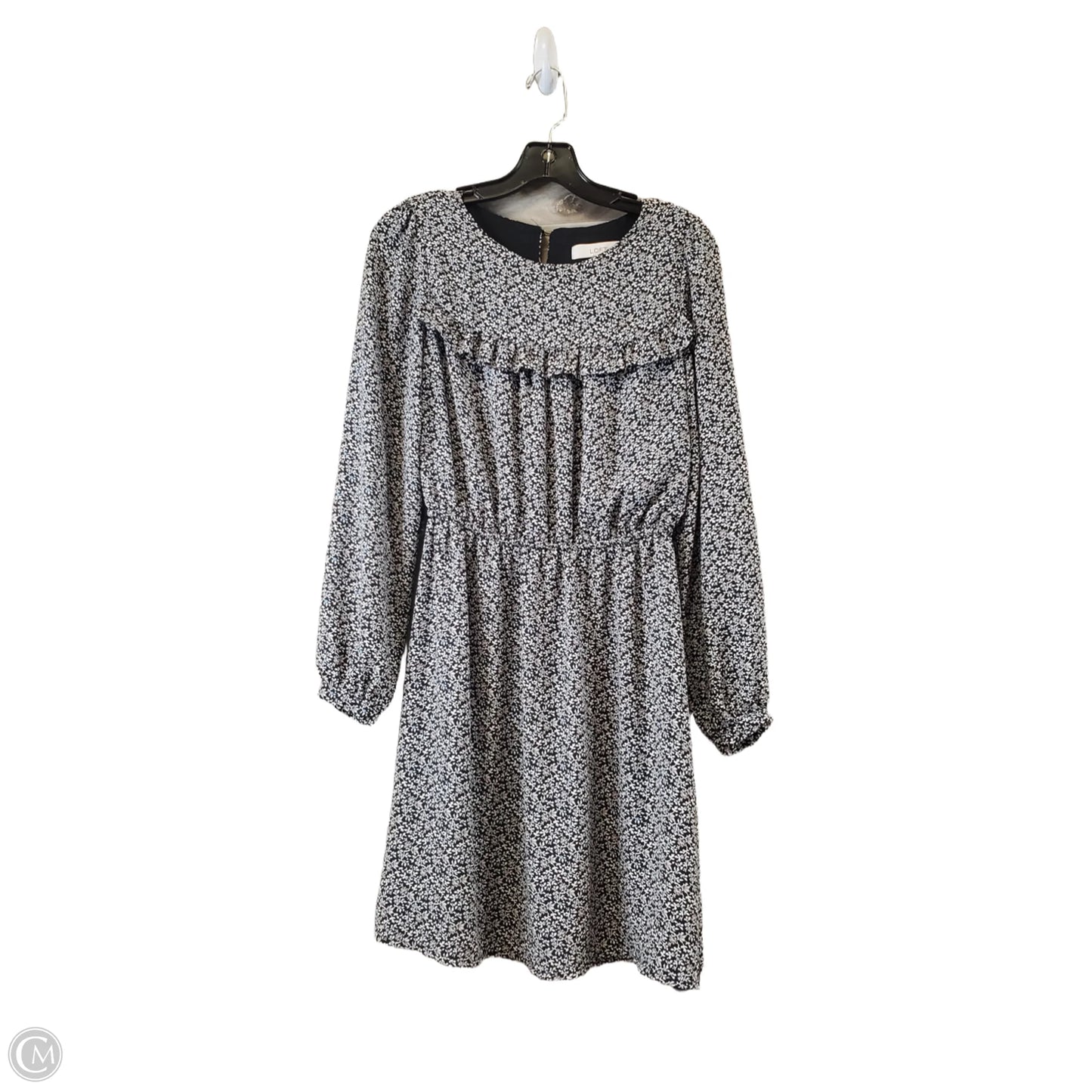 Dress Casual Midi By Loft In Black & Cream, Size: S