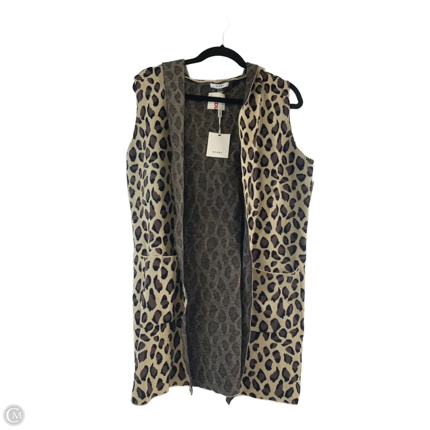 Vest Sweater By Sioni In Animal Print, Size: S