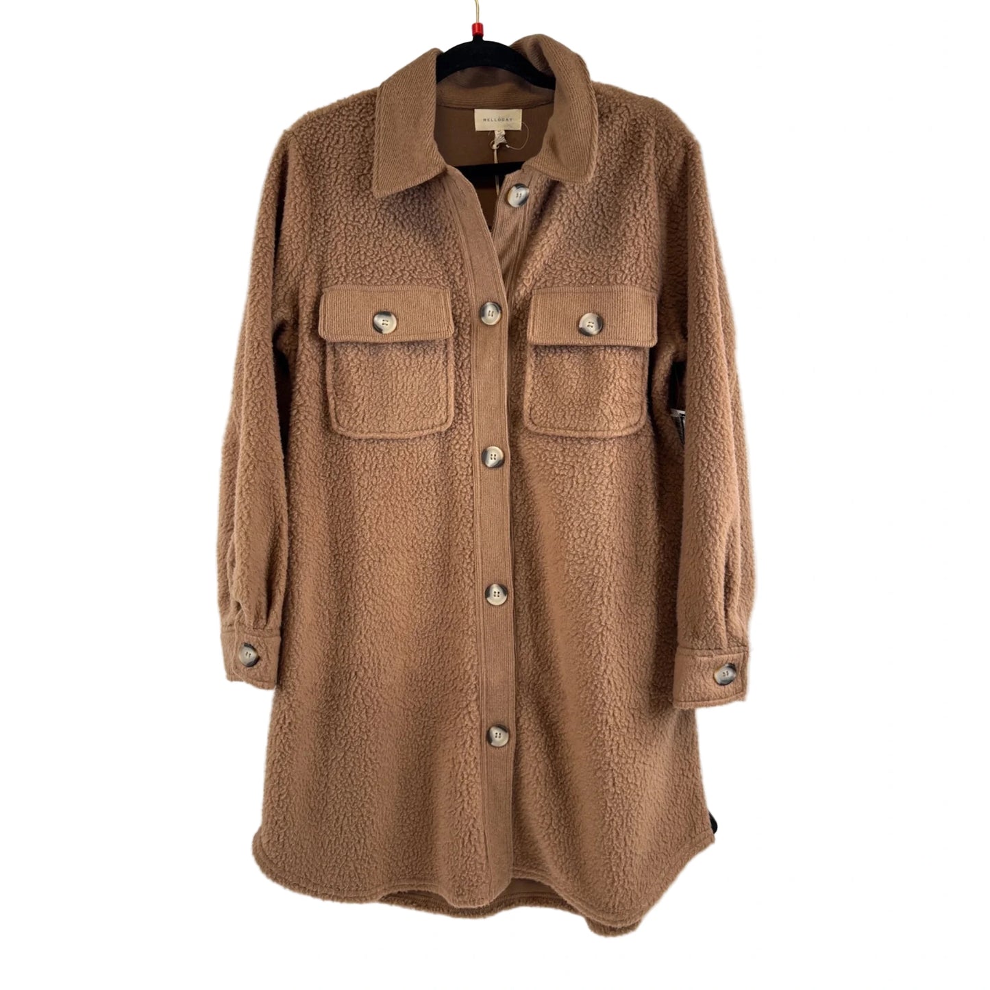 Jacket Shirt By Melloday In Brown, Size: M