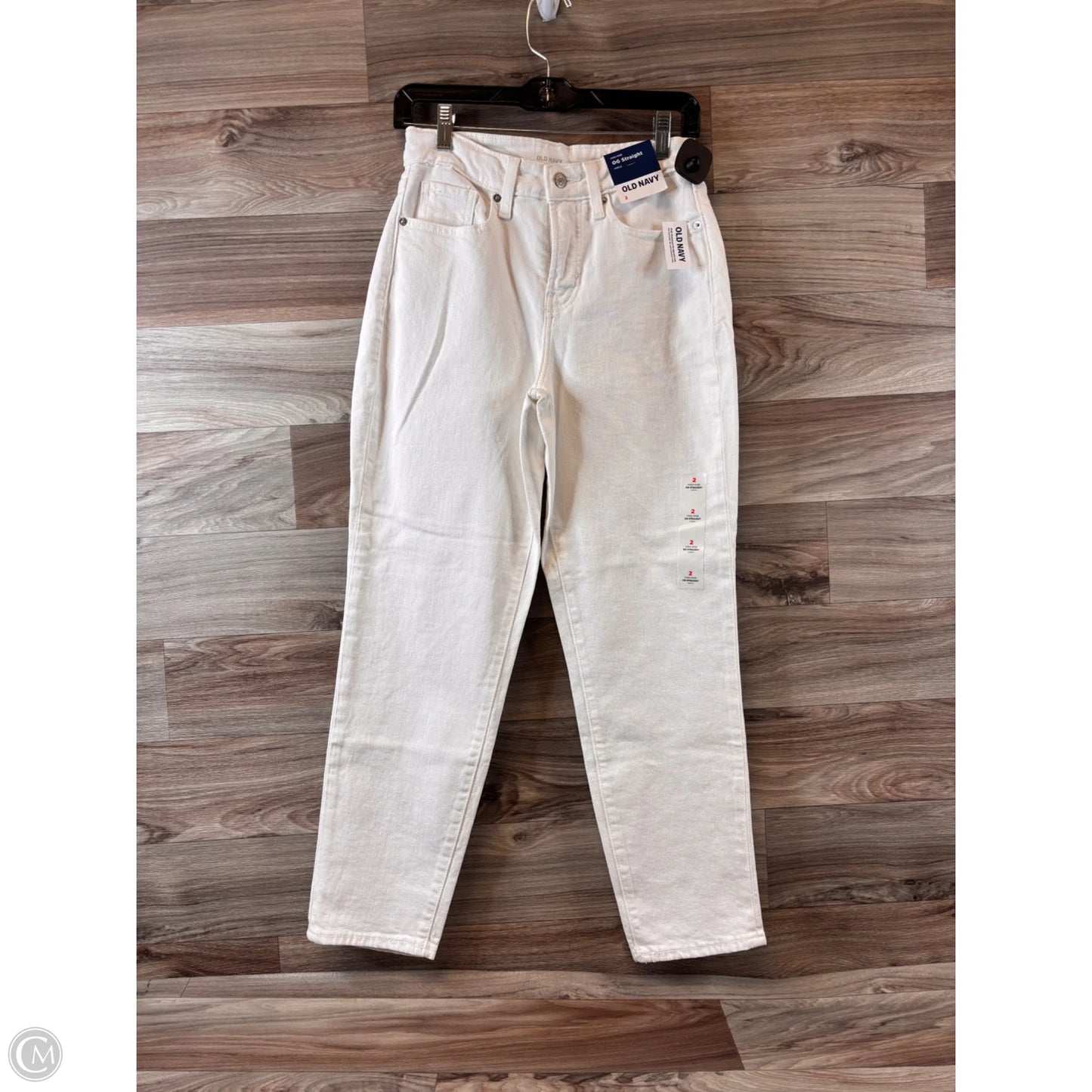 Jeans Straight By Old Navy In White Denim, Size: 2