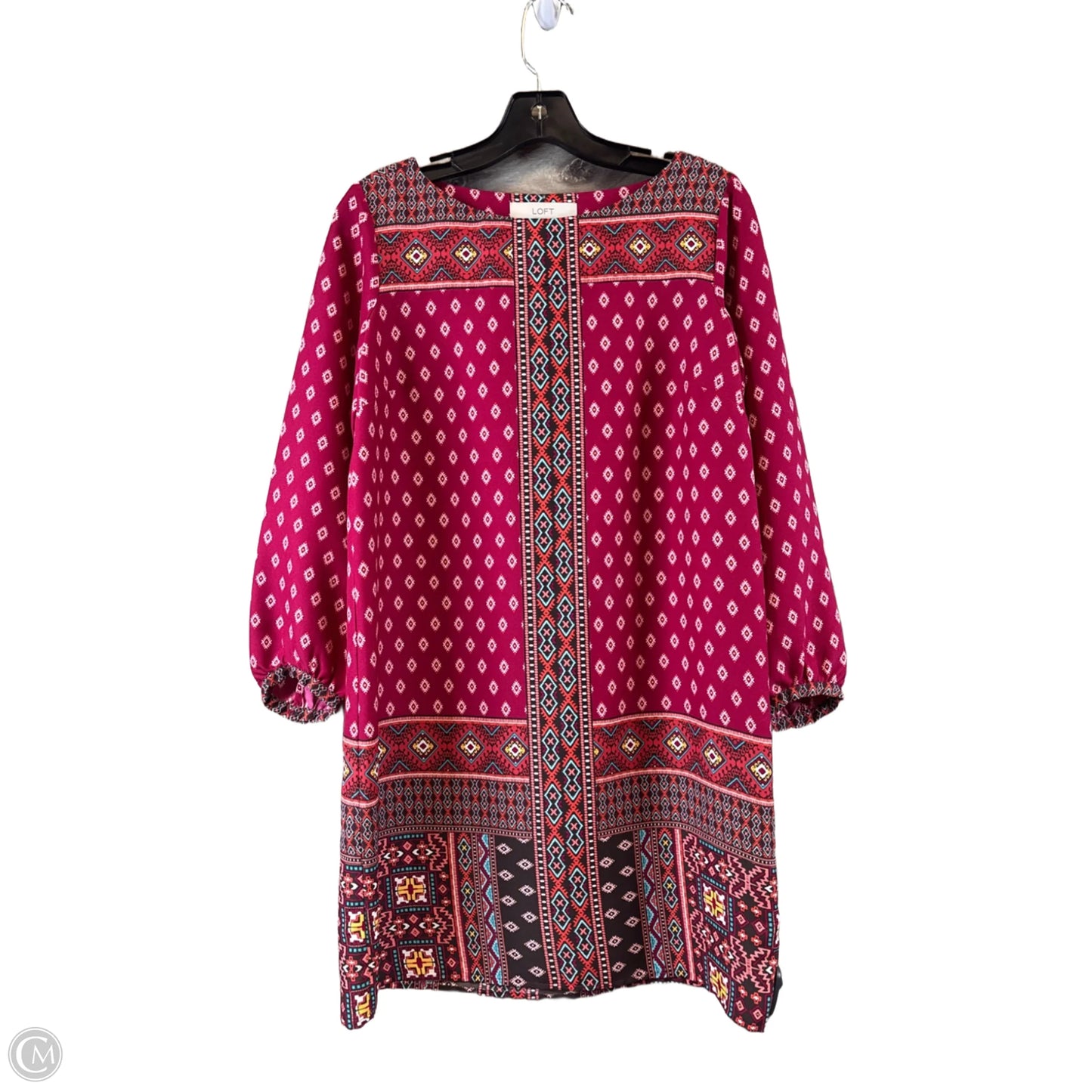 Dress Casual Midi By Loft In Pink & Red, Size: Xs