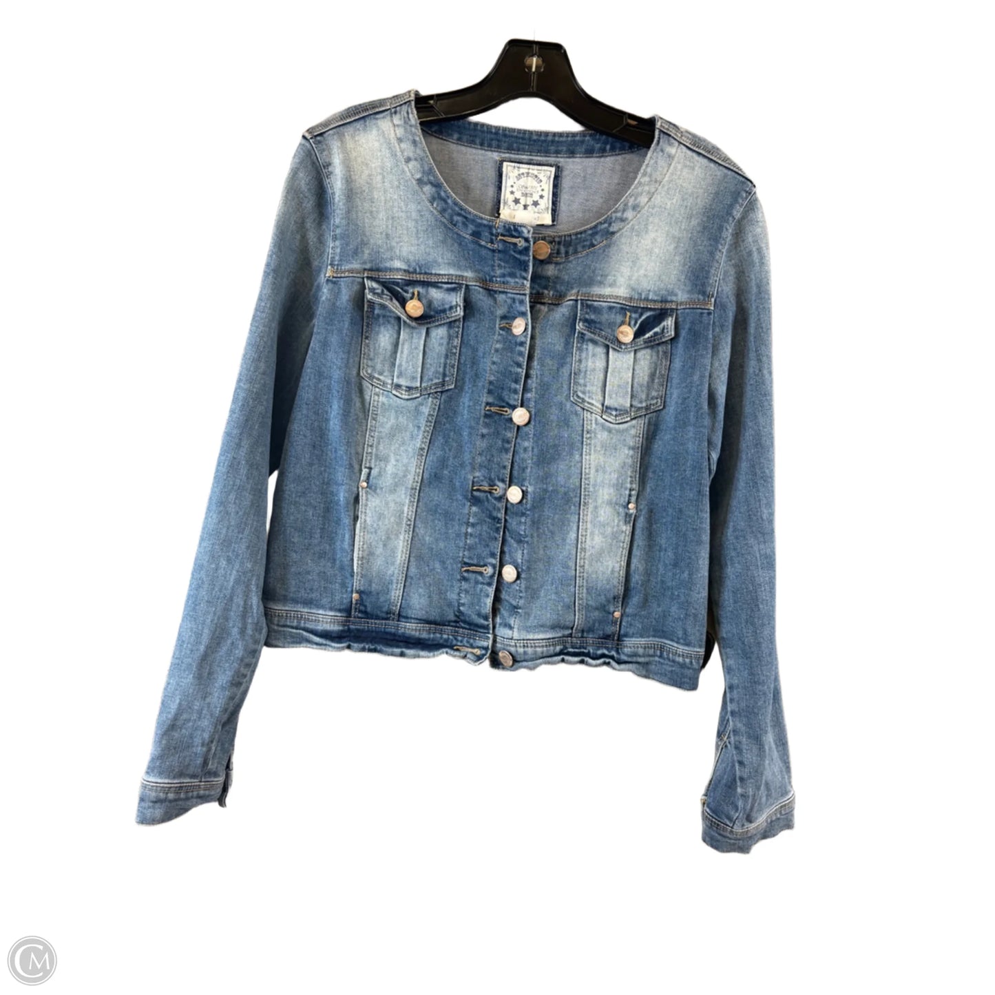 Jacket Denim By Authentic In Blue, Size: M