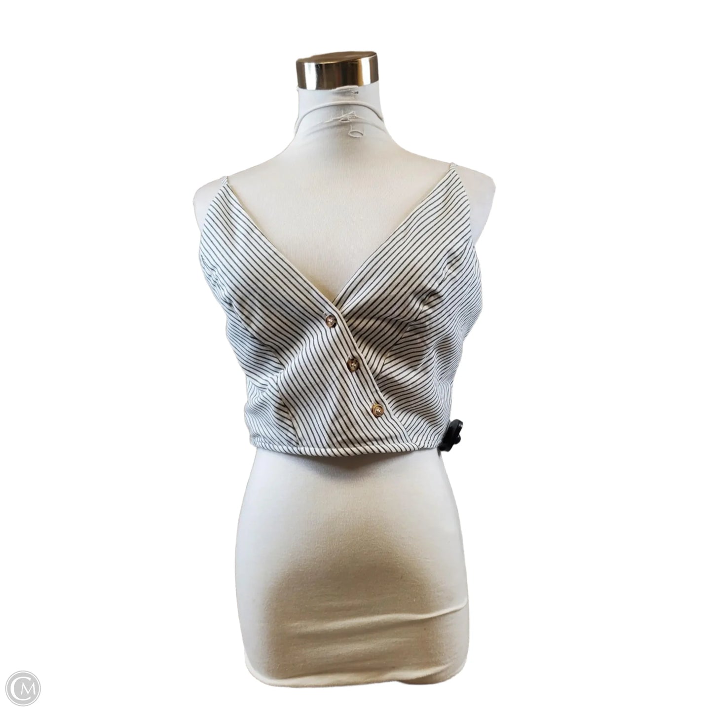Top Sleeveless Basic By Clothes Mentor In Striped Pattern, Size: M