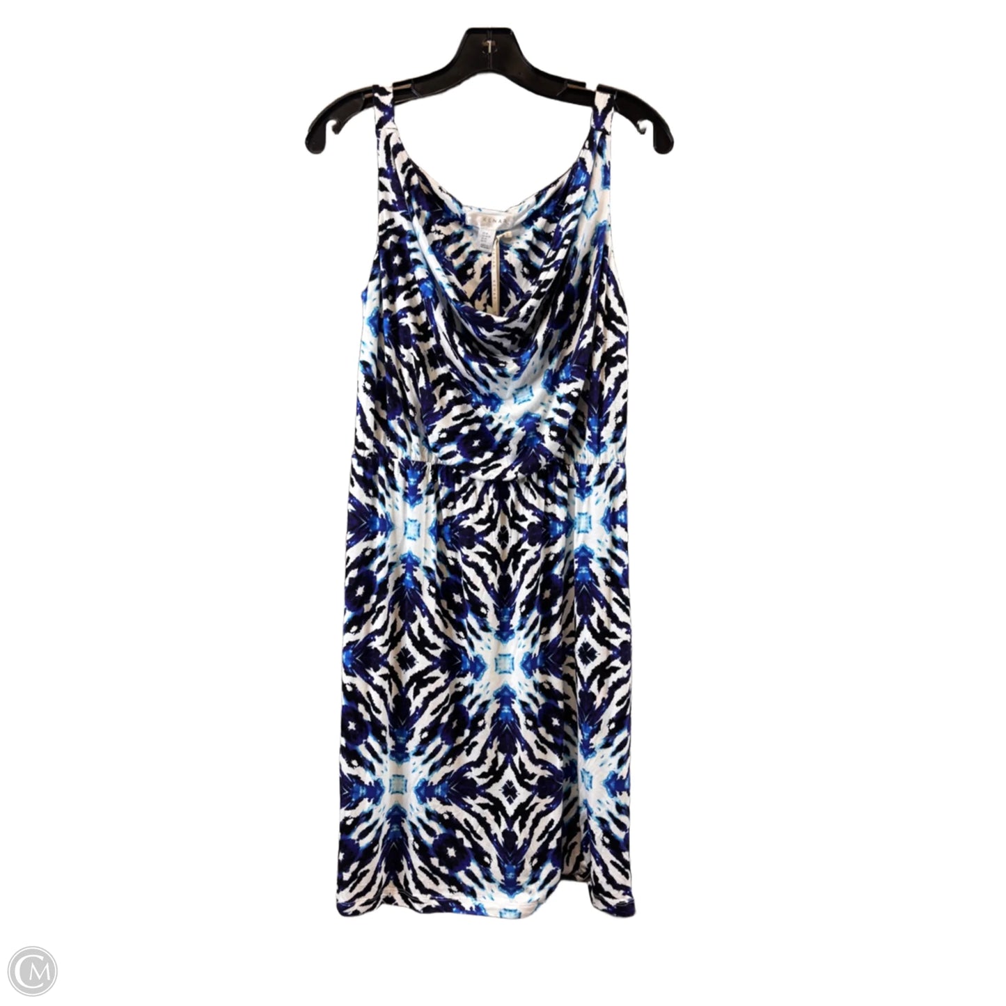 Dress Casual Midi By Kenar In Blue & White, Size: M