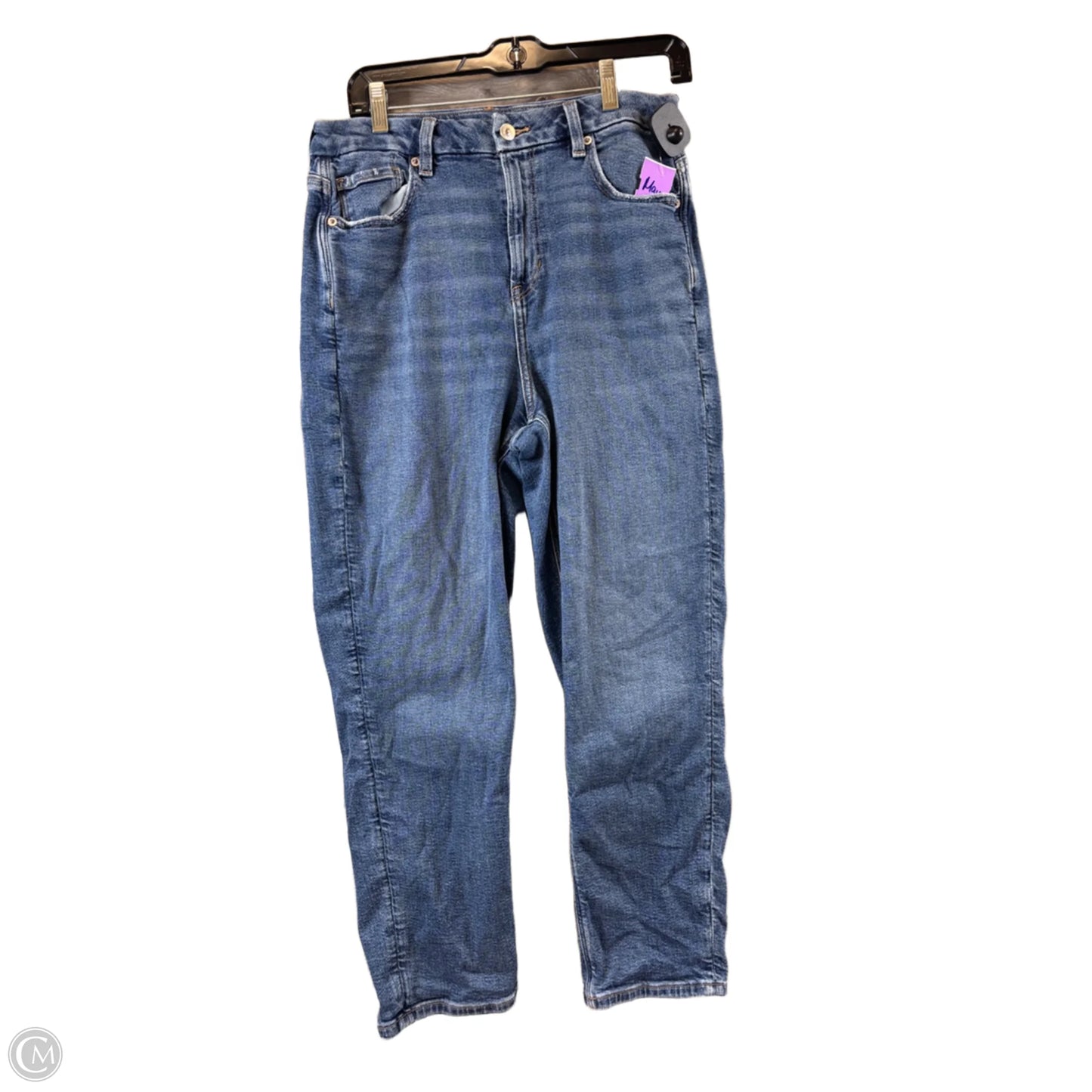 Jeans Straight By American Eagle In Blue Denim, Size: 10