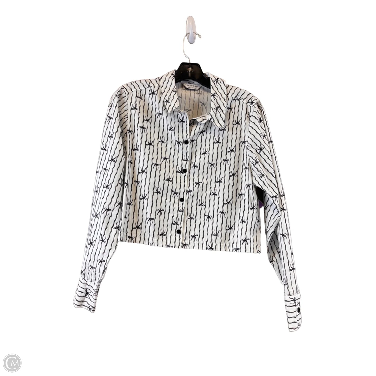 Top Long Sleeve By Clothes Mentor In Black & White, Size: S