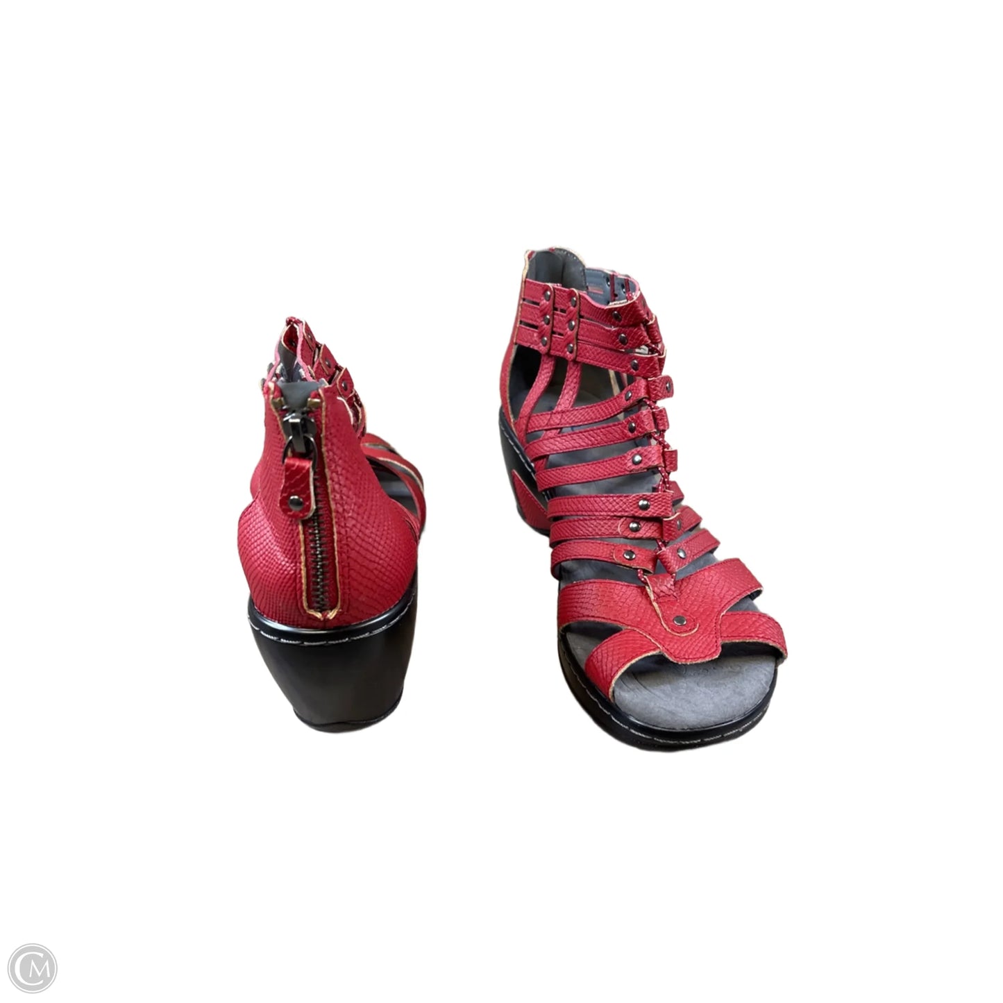 Sandals Heels Block By Jbu By Jambu In Red, Size: 9.5