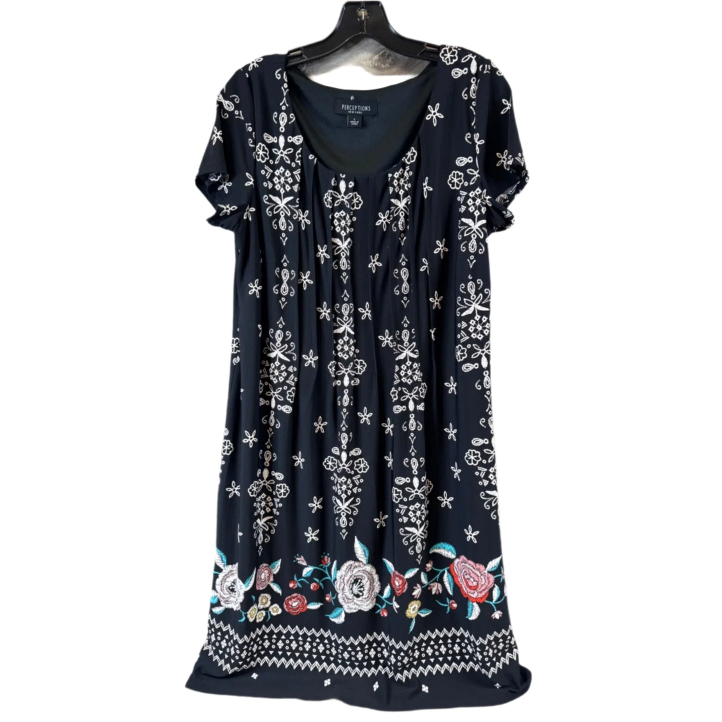 Dress Casual Midi By Perceptions In Black & White, Size: L