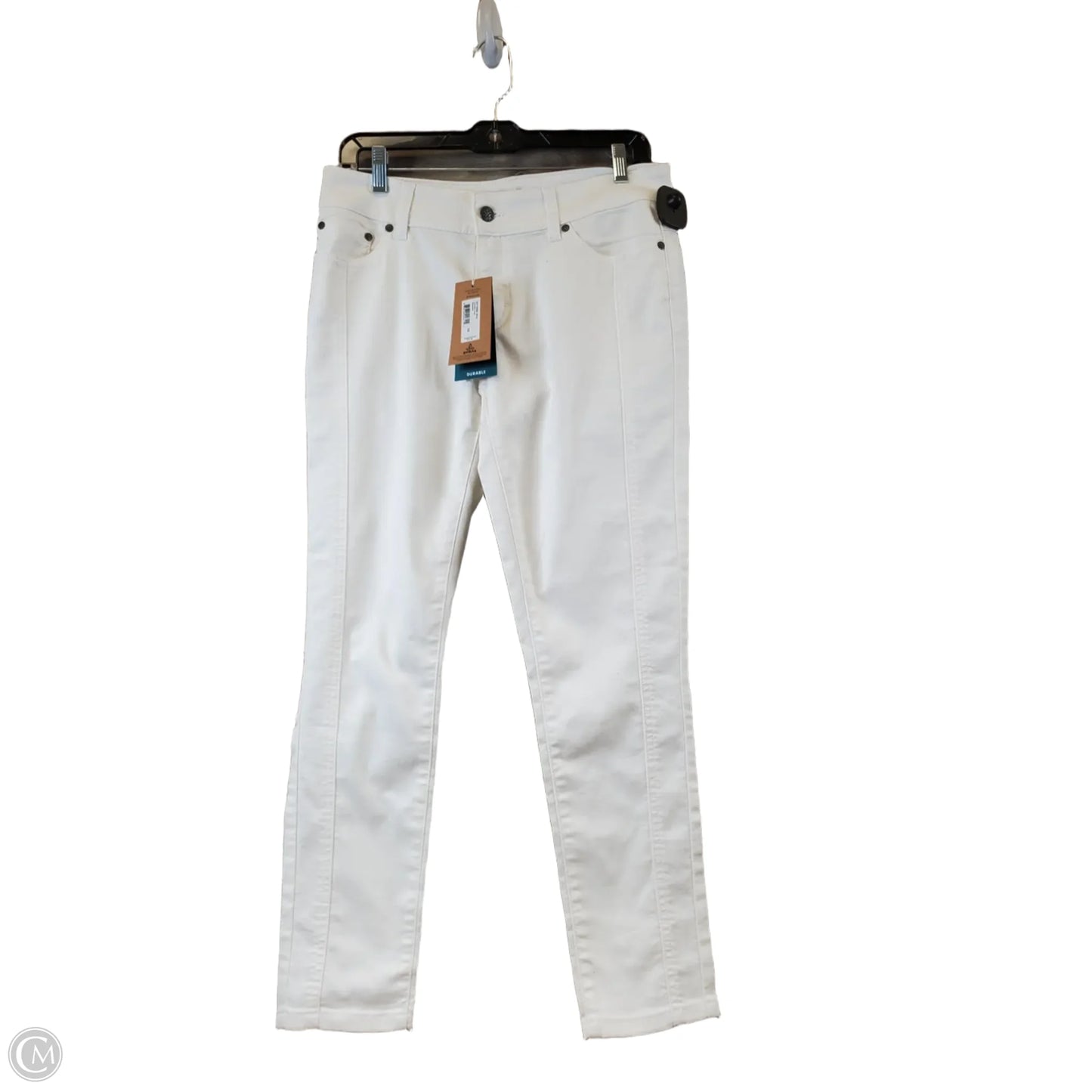 Jeans Cropped By Prana In White Denim, Size: 10