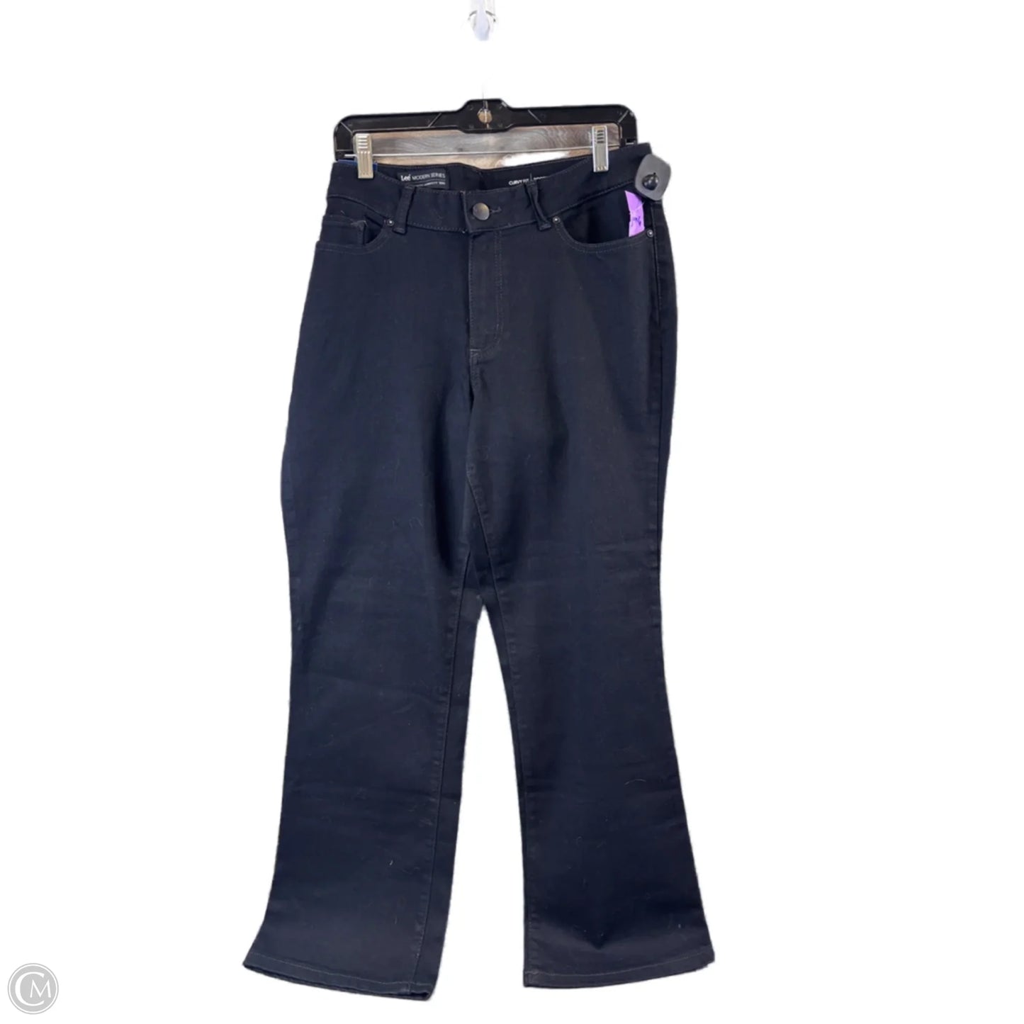 Jeans Boot Cut By Lee In Black Denim, Size: 16