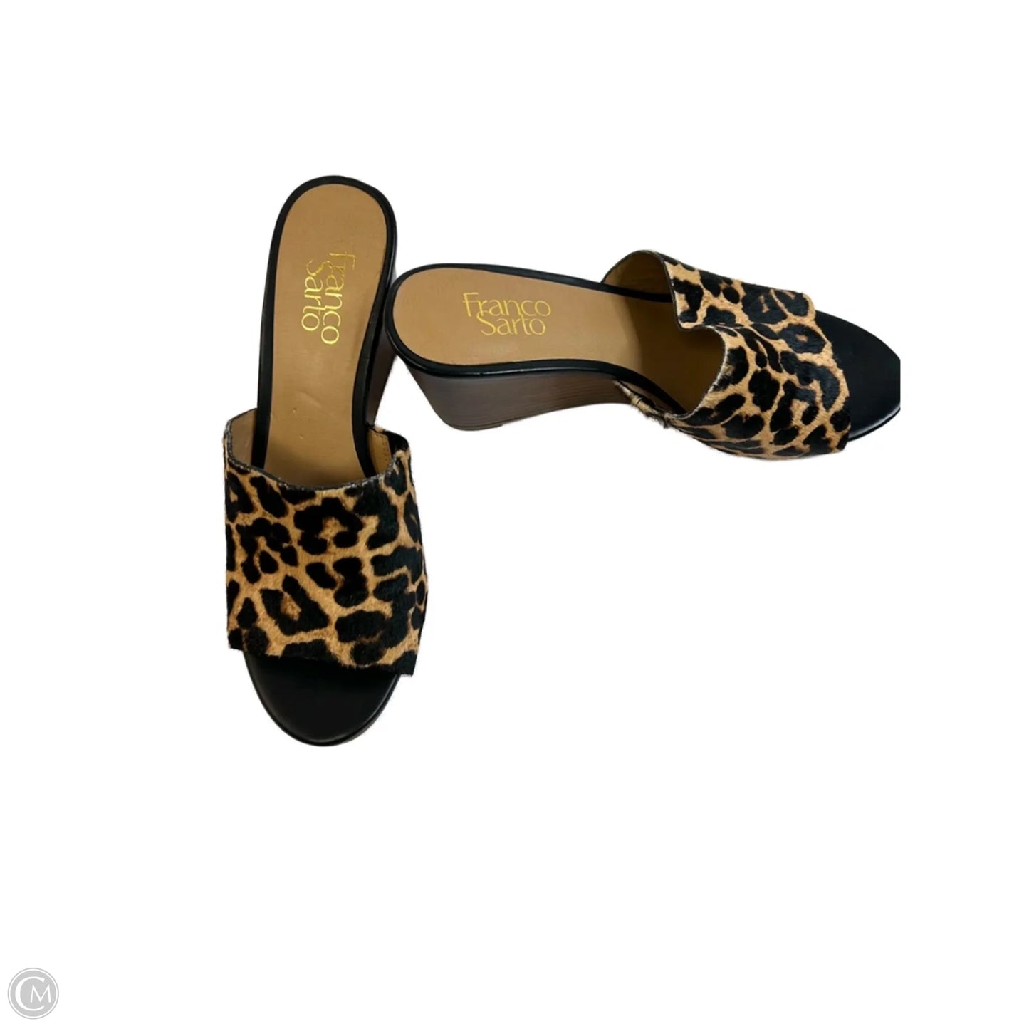 Sandals Heels Wedge By Franco Sarto In Animal Print, Size: 9