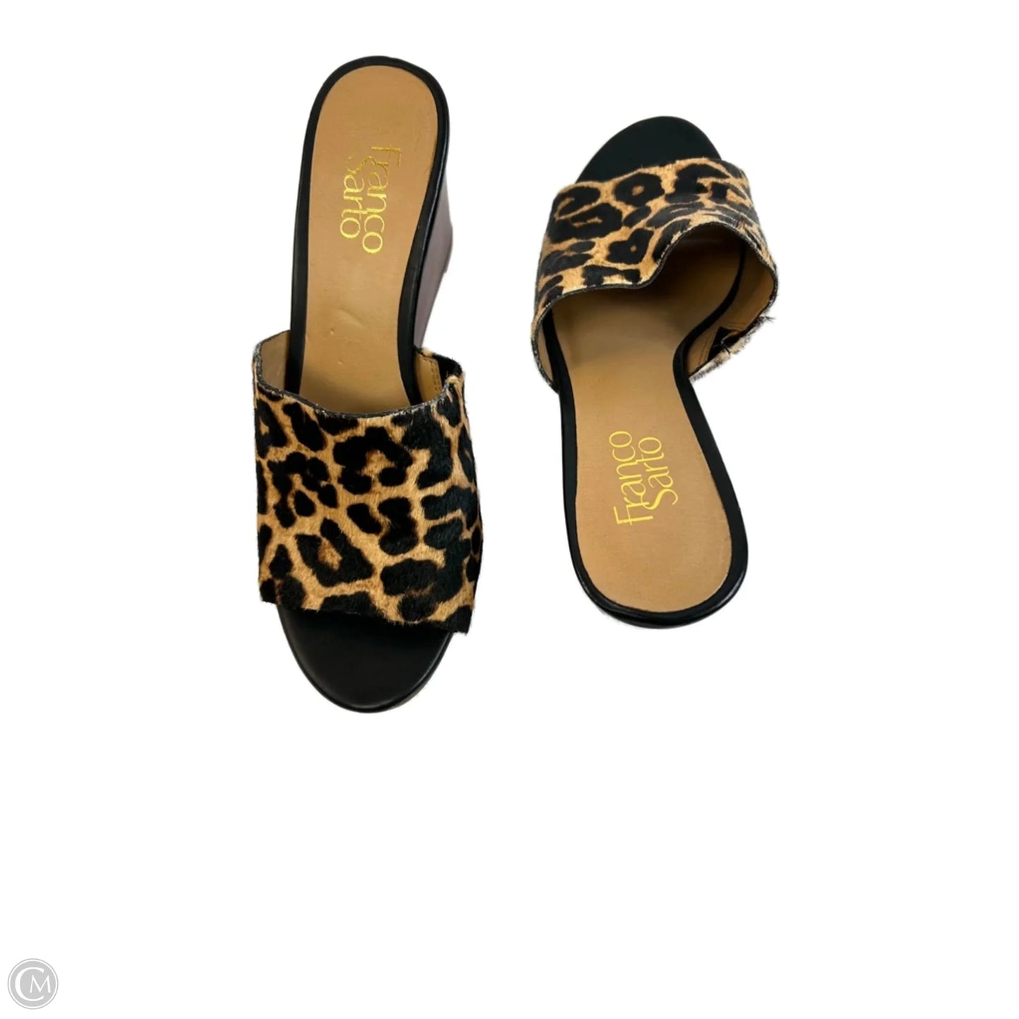 Sandals Heels Wedge By Franco Sarto In Animal Print, Size: 9