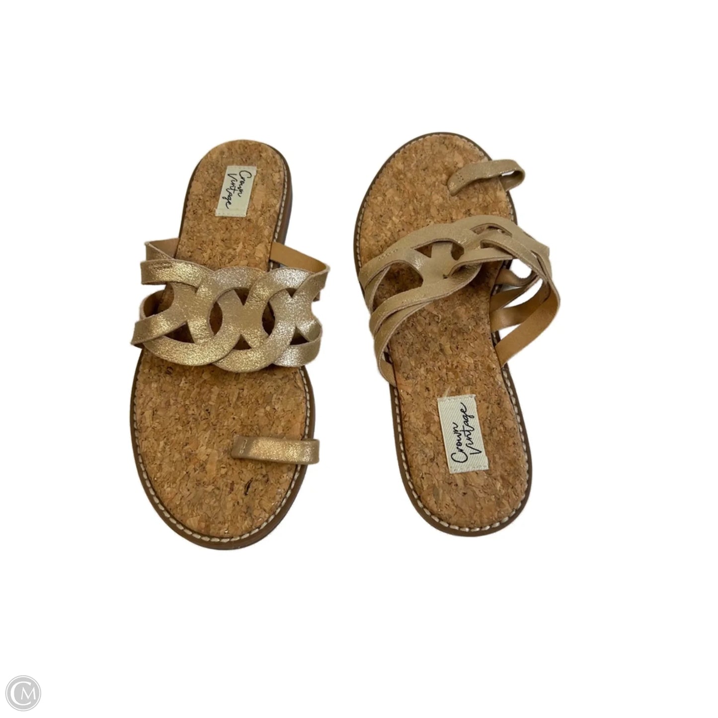 Sandals Flats By Crown Vintage In Gold, Size: 8