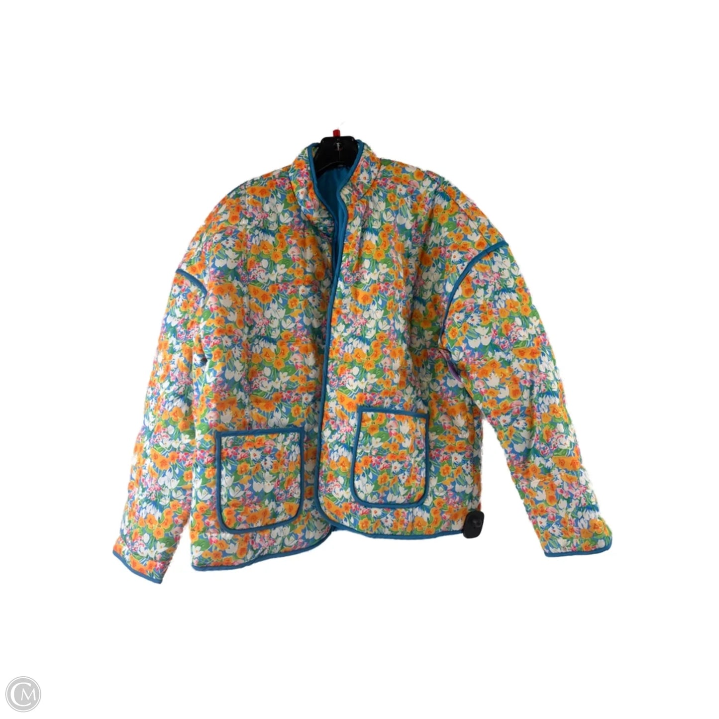 Jacket Puffer & Quilted By Clothes Mentor In Blue & Yellow, Size: L