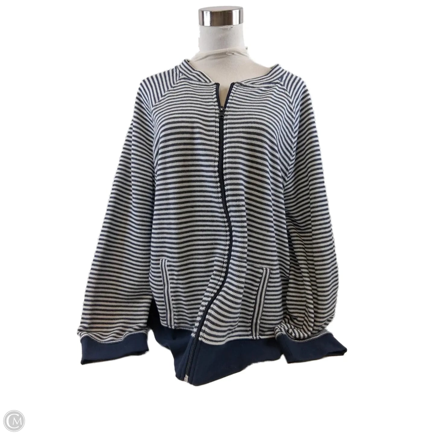 Sweatshirt Crewneck By Talbots In Blue & White, Size: 2x