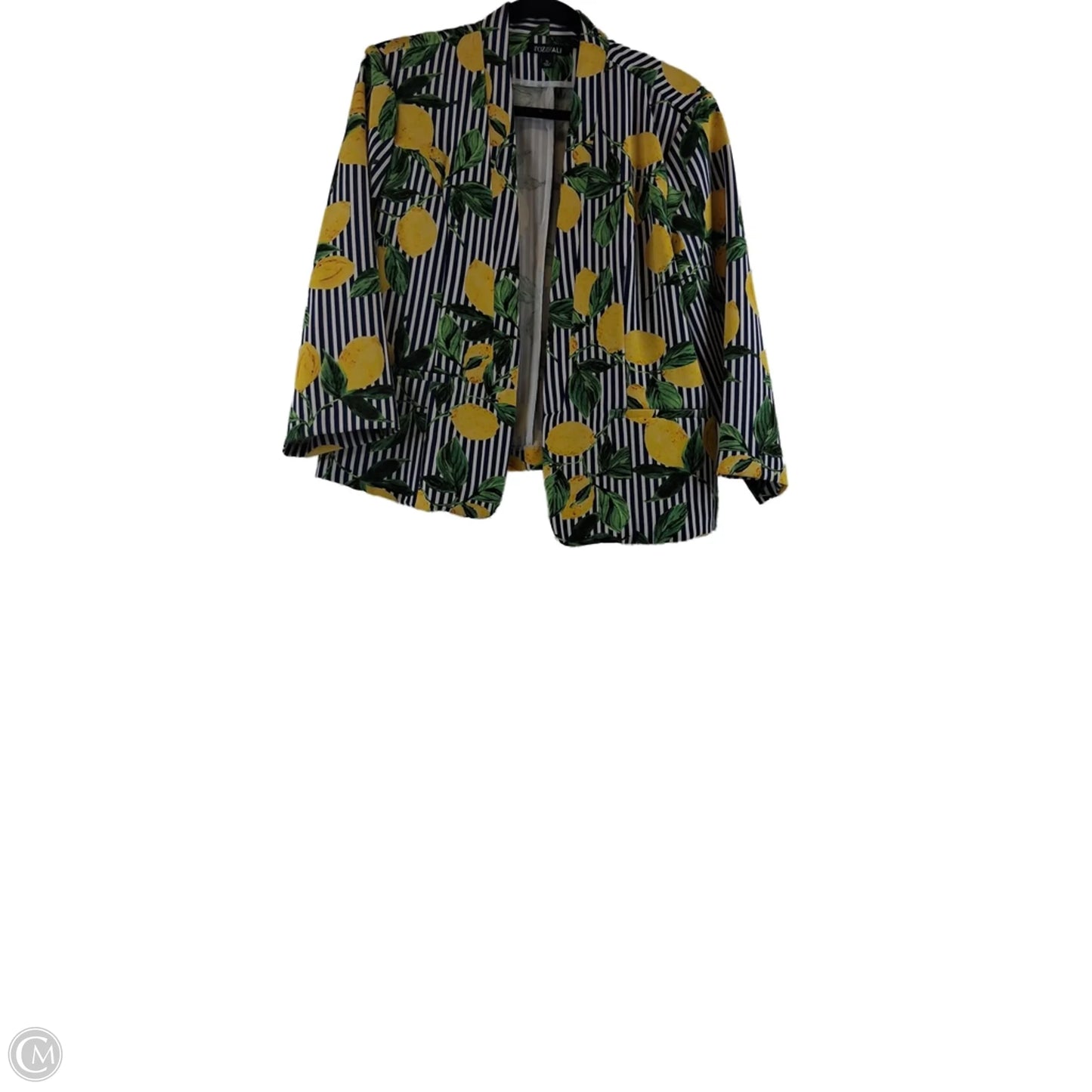 Blazer By Roz And Ali In Blue & Yellow, Size: Xl