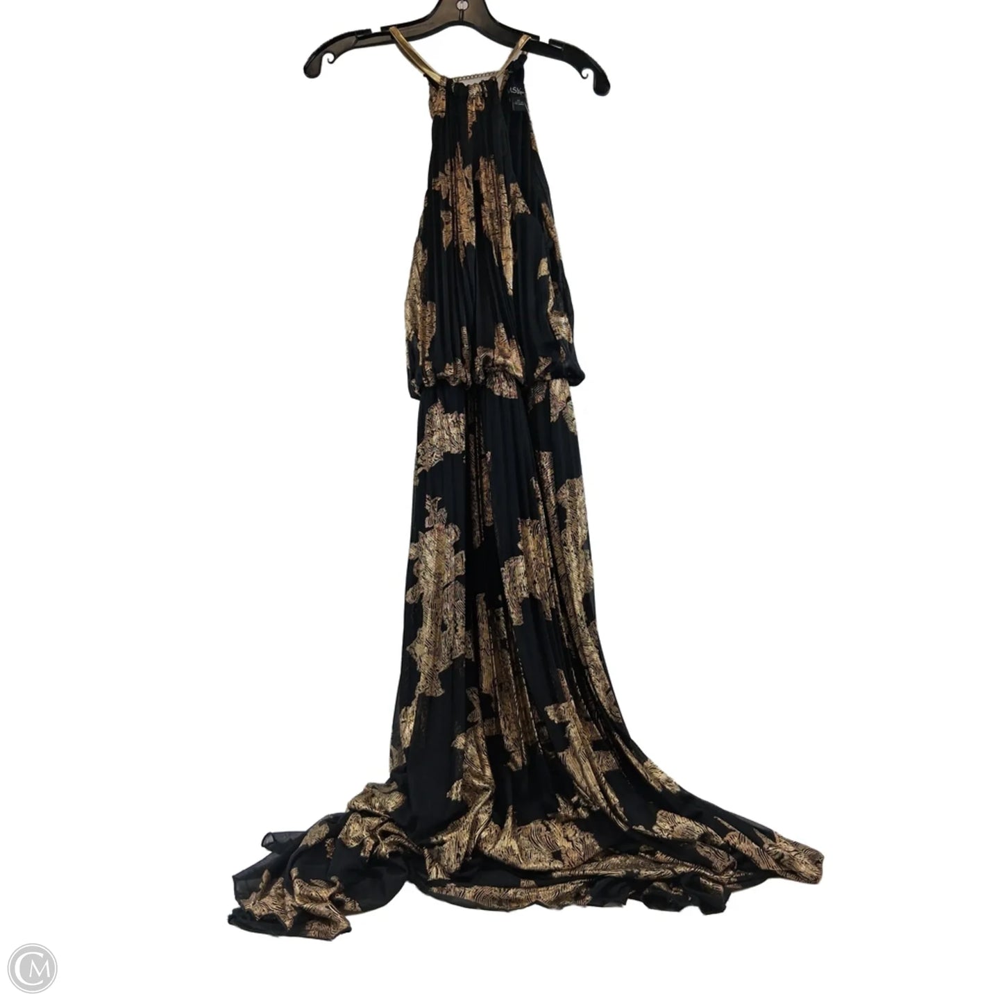 Dress Party Long By Msk In Black & Gold, Size: L