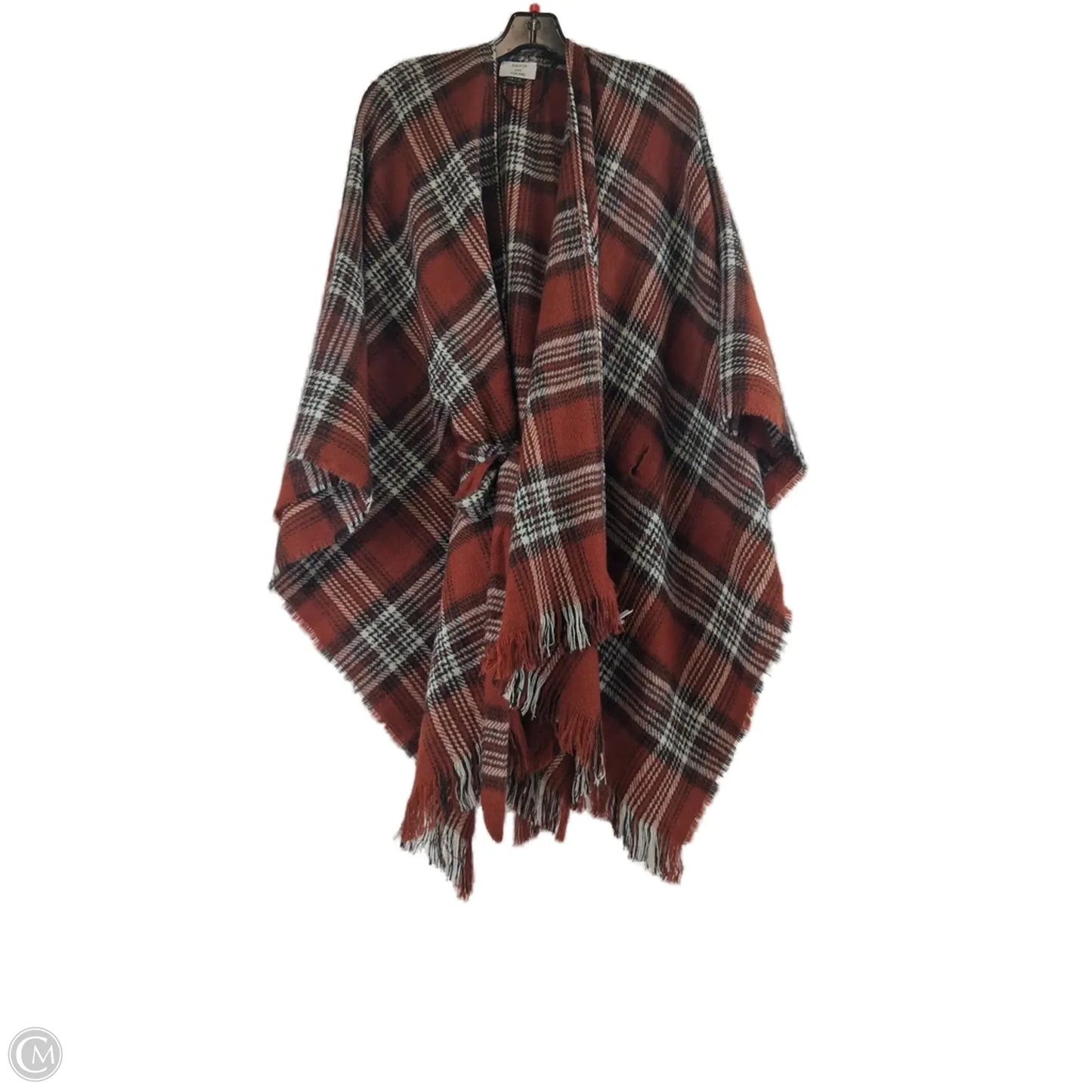Shawl By Clothes Mentor In Red & White, Size: Osfm