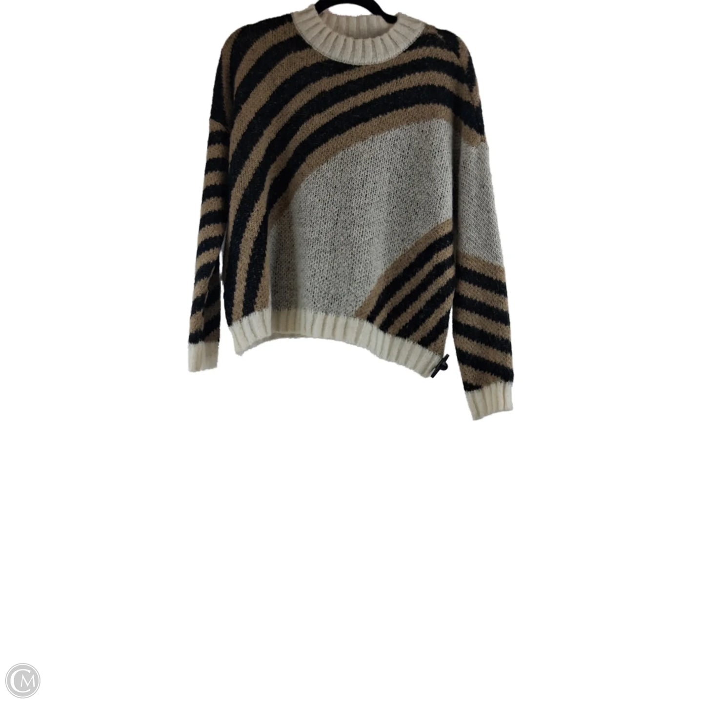 Sweater By Clothes Mentor In Brown & Cream, Size: M
