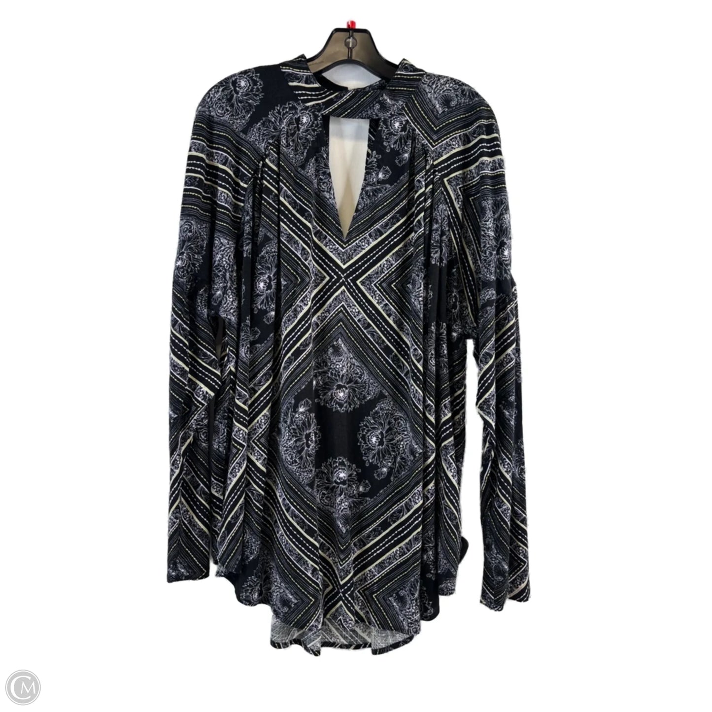 Top Long Sleeve By Free People In Black & Yellow, Size: M