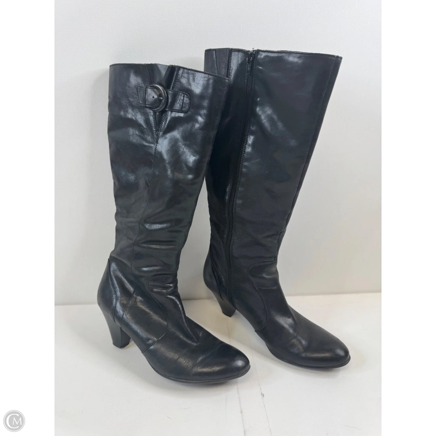 Boots Knee Heels By Boc In Black, Size: 11