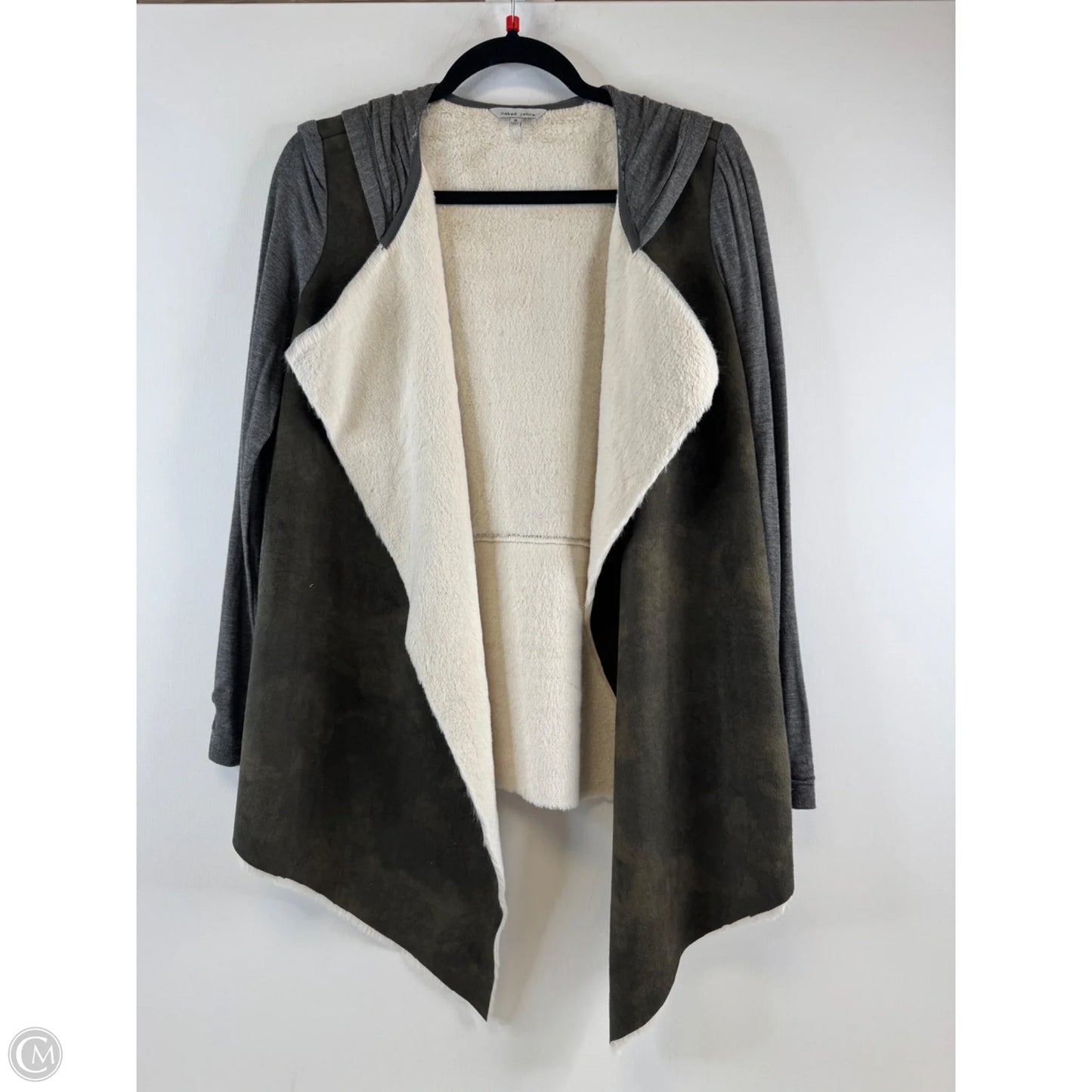 Cardigan By Naked Zebra In Green & Grey, Size: S